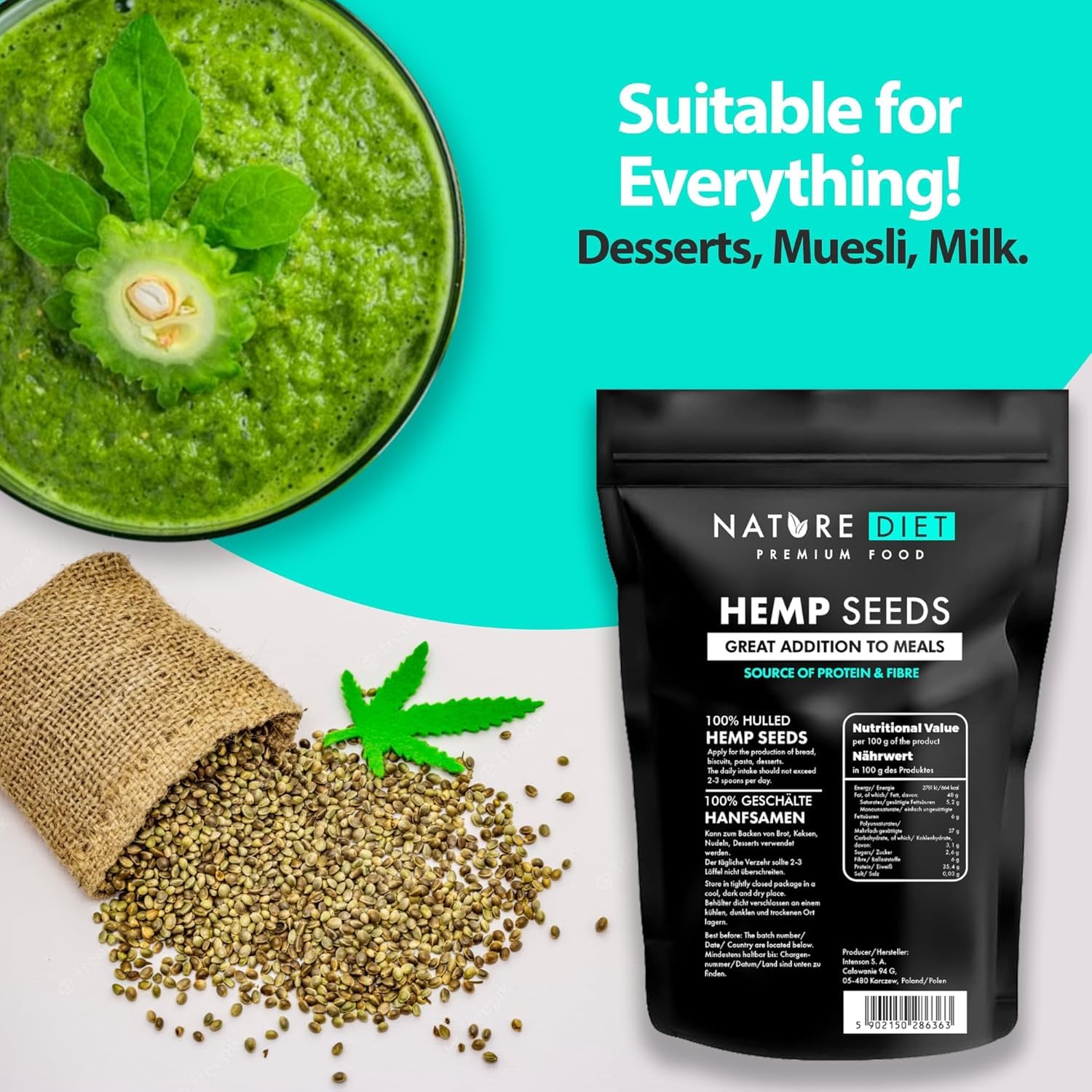 Nature Diet Hulled Hemp Seeds - 500g Pack | High Protein & Fibre | Vegan Keto Friendly 6