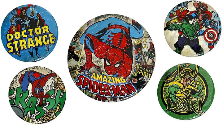 Pyramid International Marvel Retro Spider-Man Badge Set, Multi-Colour (10 x 12.5 cm)