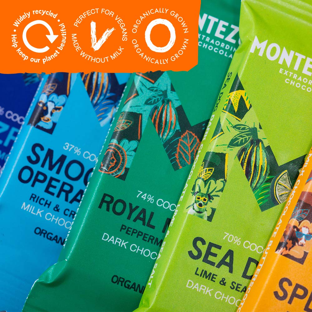 Montezuma - FitzRoy 74% Cocoa Dark Chocolate Mini Bar, Organic, Vegan, Gluten-Free 10