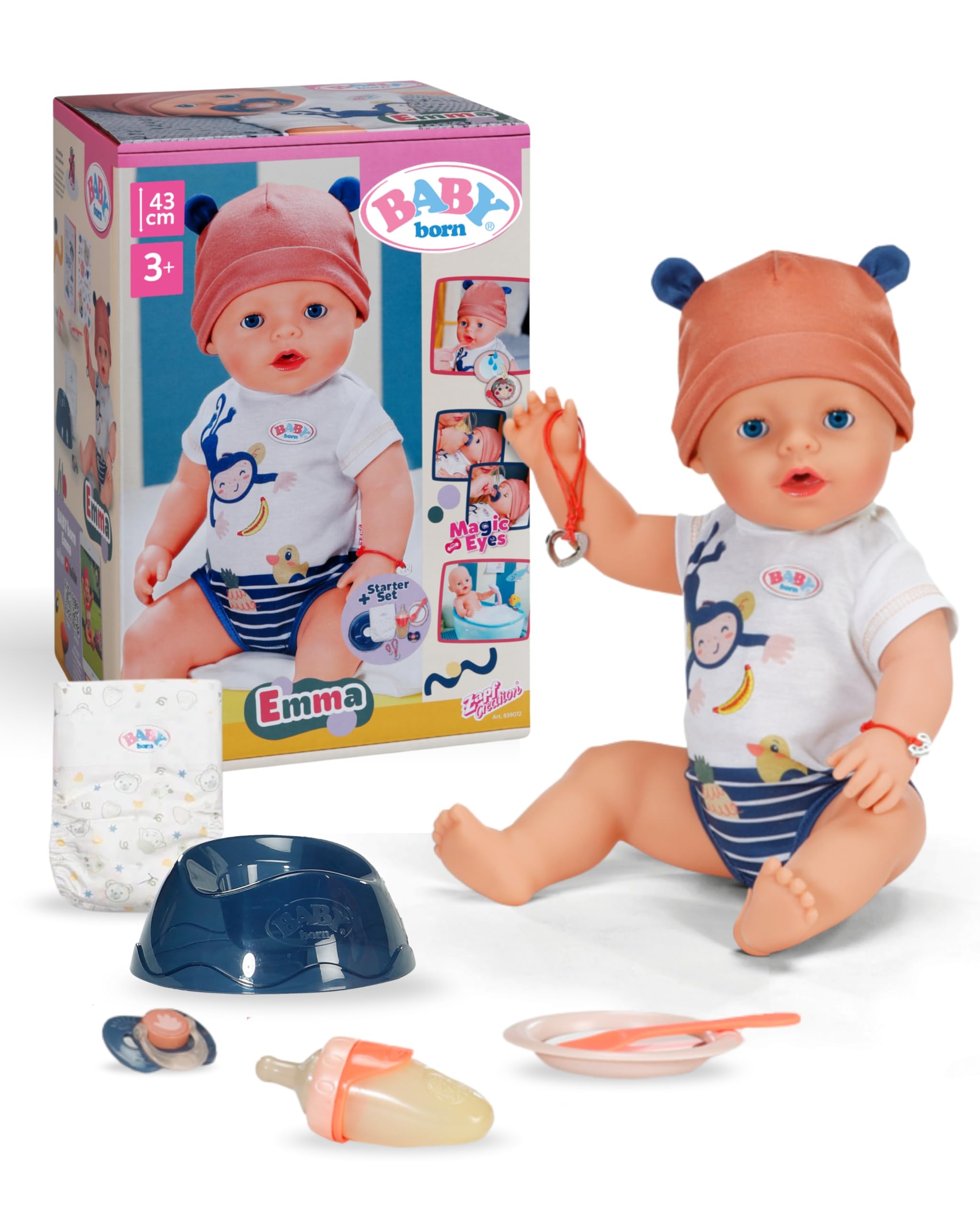 BABY born Emma Doll - 43 cm - 10 Functions | Jungle Style | Ages 3+ 1