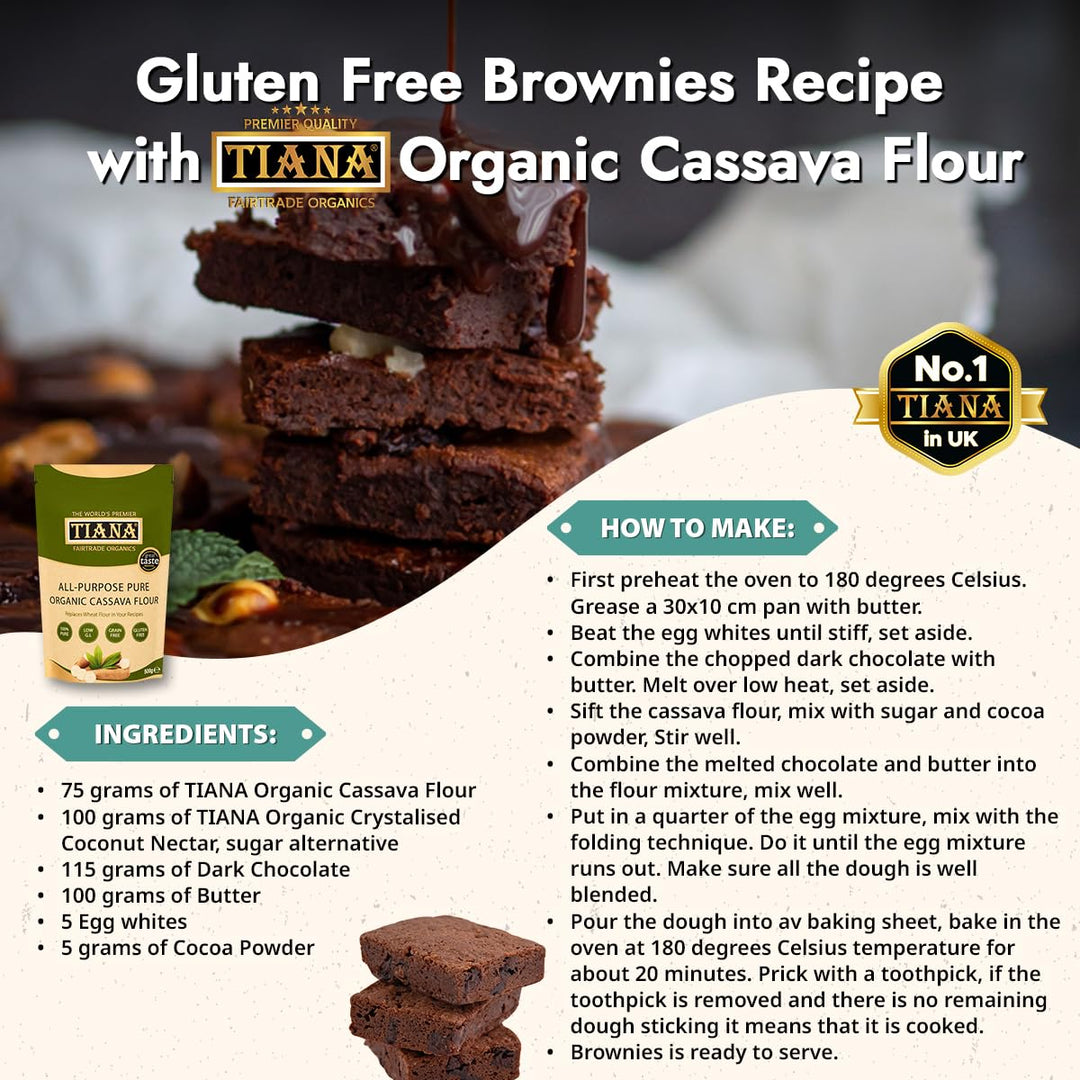 TIANA Organic Gluten-Free Cassava Flour 500g - 1:1 Wheat Flour Substitute