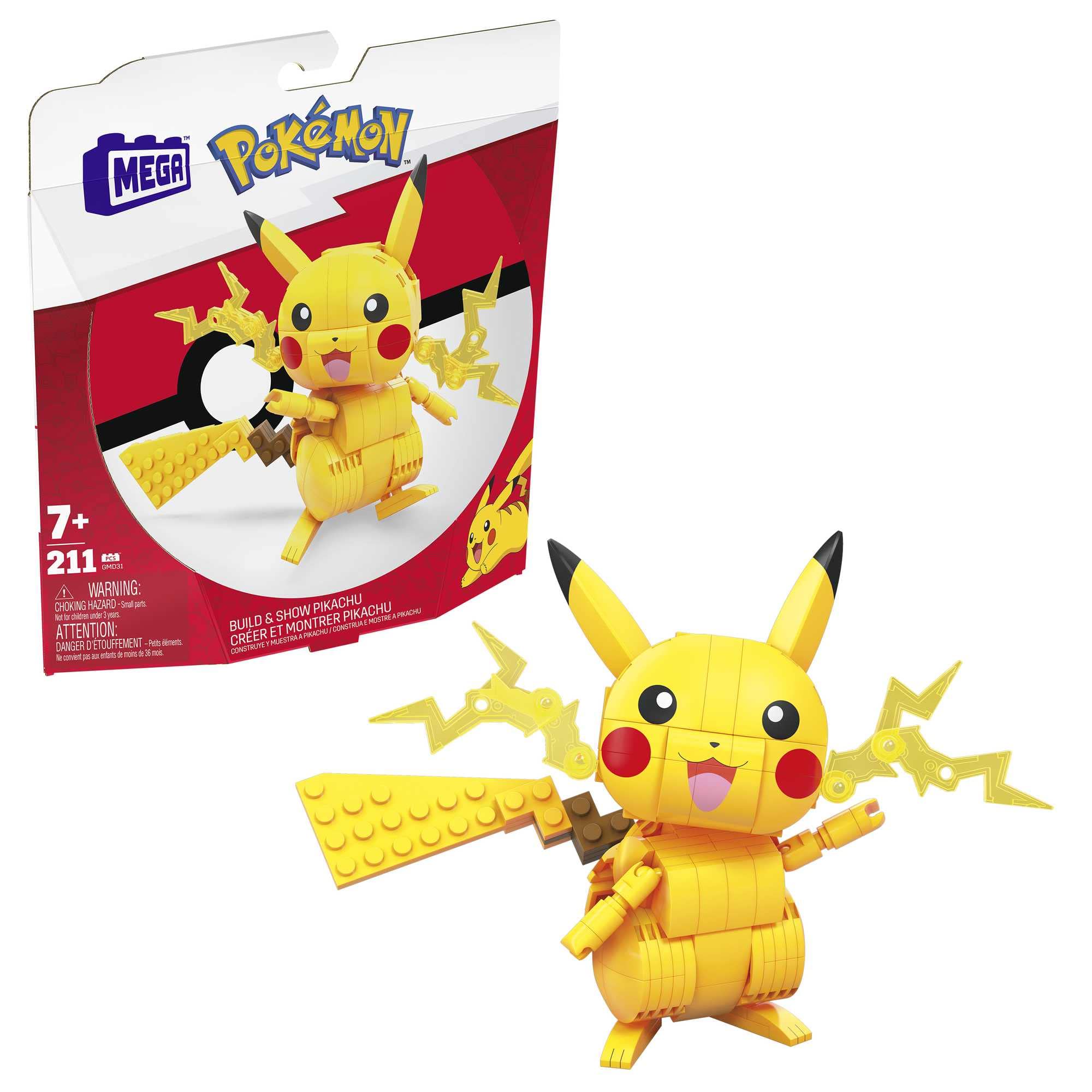 MEGA Pokémon Pikachu Building Set - 211-Piece Poseable Figure for Kids, Ages 7+ 1