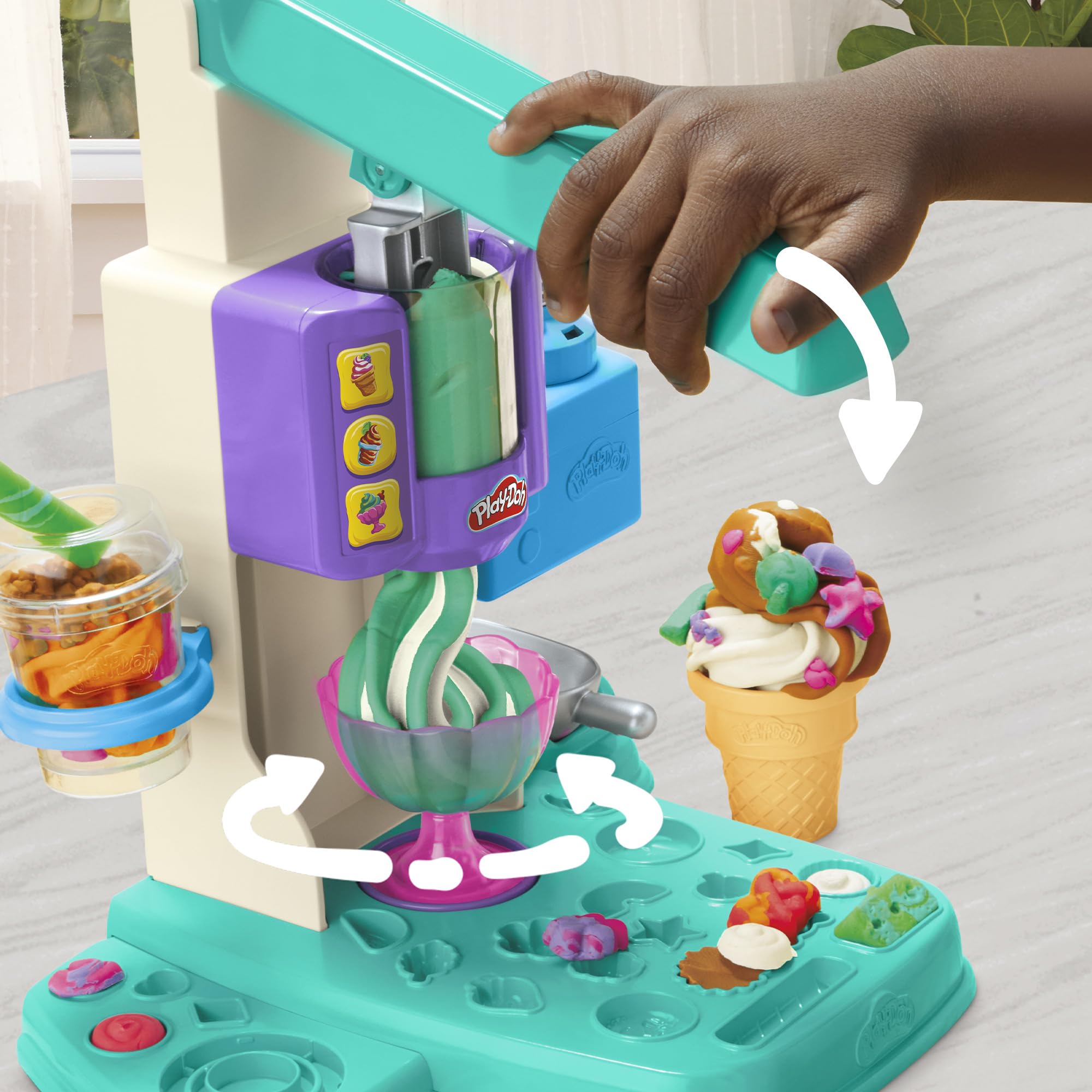 Play-Doh Rainbow Swirl Ice Cream Playset - Creative Arts & Crafts Toy for Kids 3+ 2