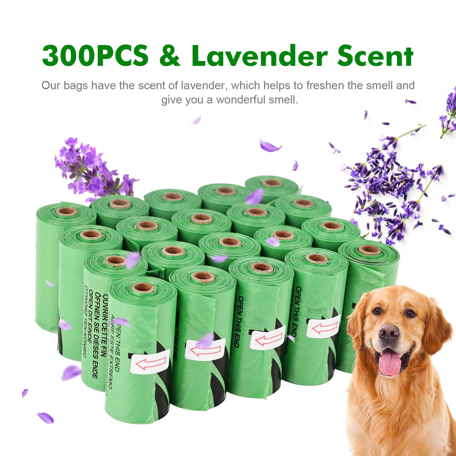REVER GH51 Biodegradable Dog Poop Bags with Lavender Scent, 300 Extra Thick Bags 6