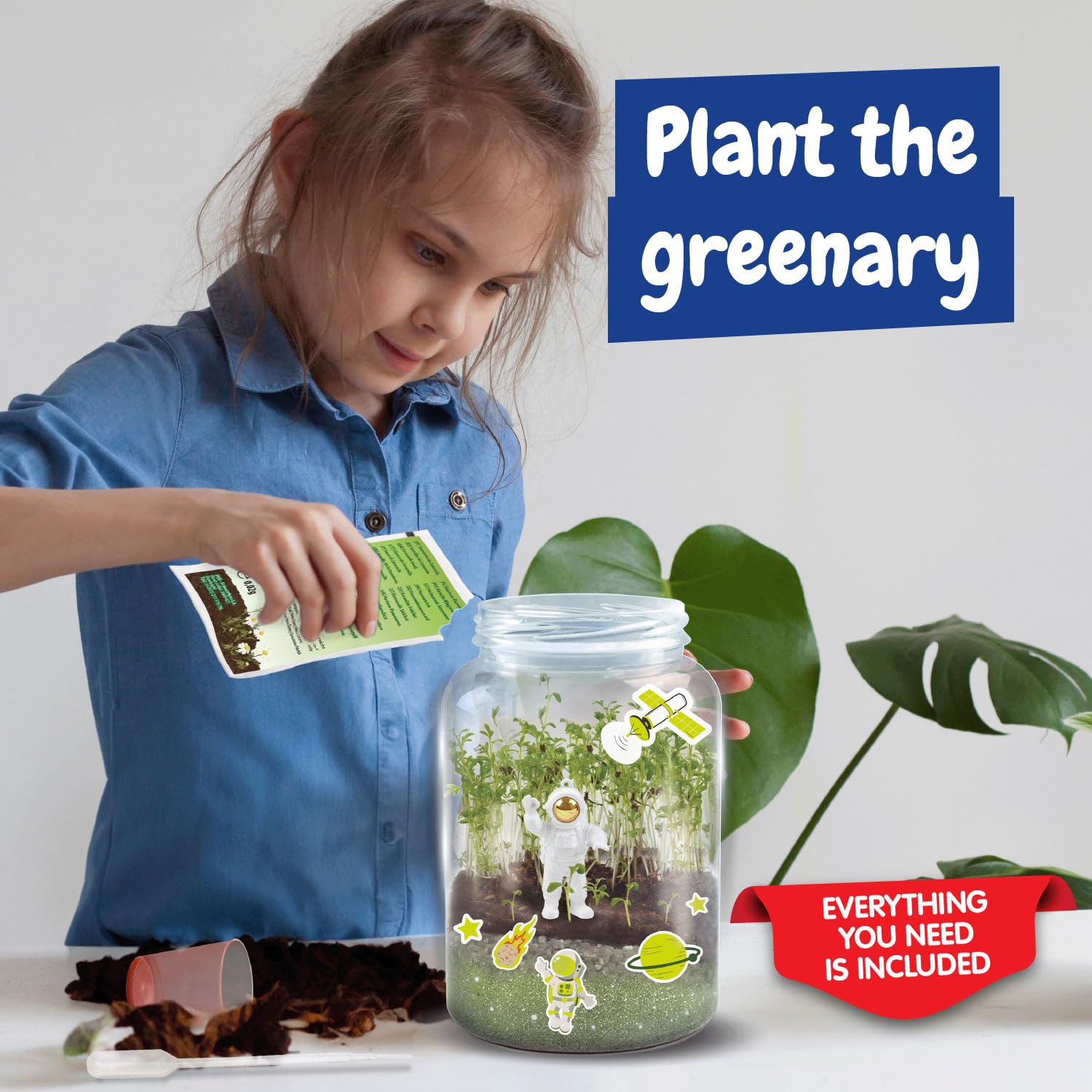 Science4you Moon Station NASA Terrarium Kit - Make Your Own Ecosystem with Glow in the Dark Stickers for Kids 6+ 5