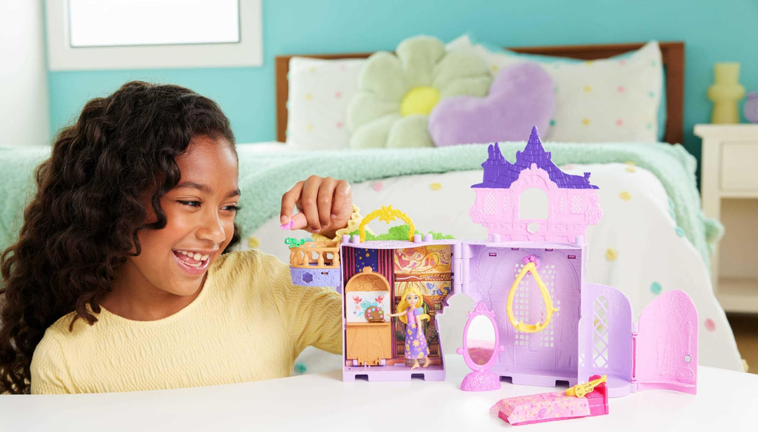 Mattel Disney Princess Rapunzel Storytime Stackers Doll House Playset - Tower with Doll, Pascal Figure & 7 Accessories