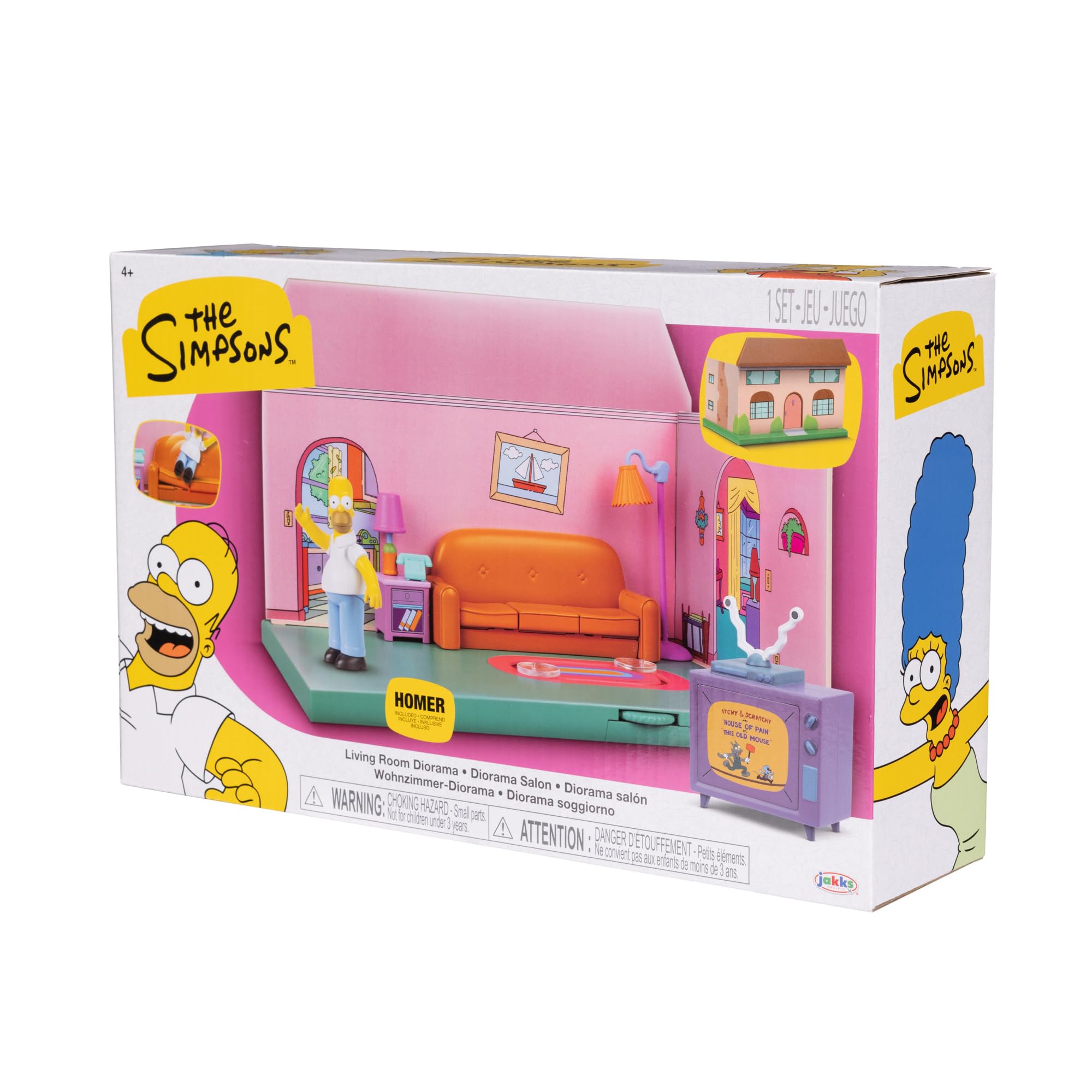 Jakks Pacific The Simpsons Living Room Diorama Playset - Includes Homer Figure, Interactive Features, Ages 4+ 5