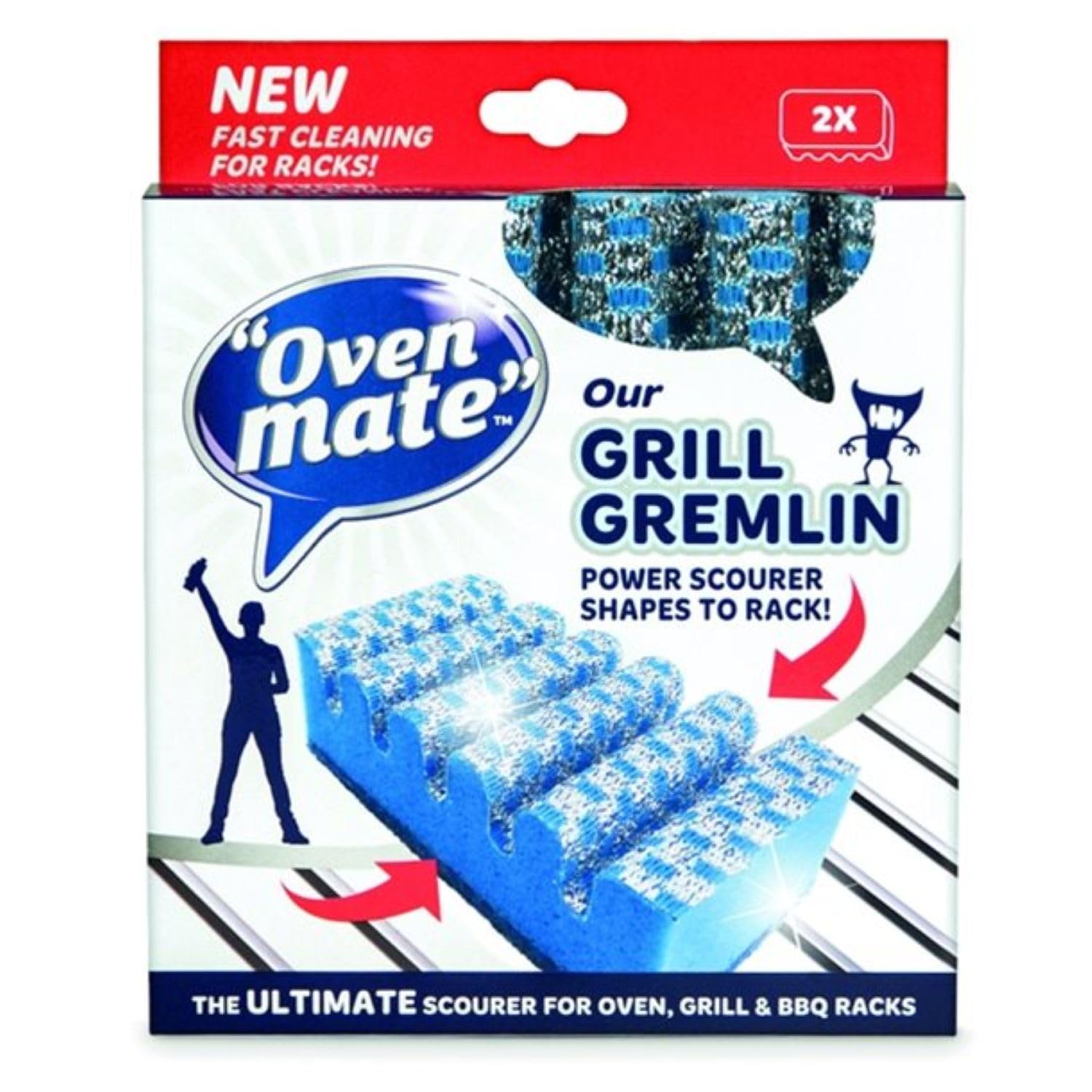 Oven Mate Grill Gremlin Scourer - Removes Stubborn Grime | Anti-Scratch | 2 Count Pack