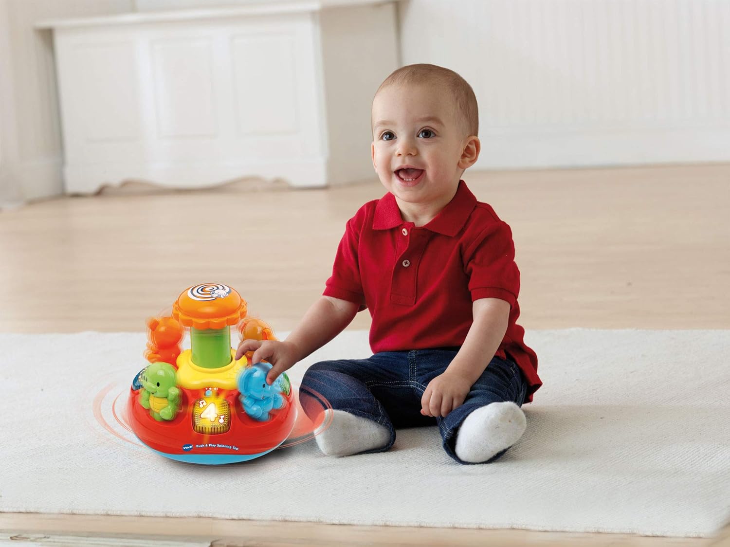 VTech Push and Play Spinning Top Toy - Educational Baby Toy for 0-3 Years 6