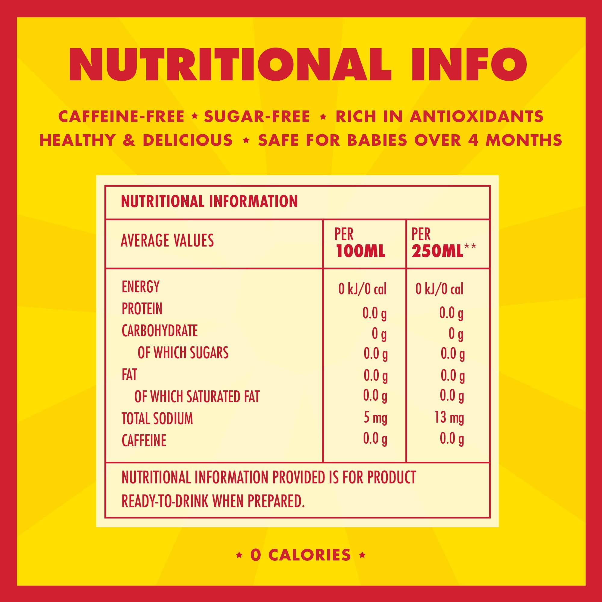 BOS Organic Rooibos Herbal Tea - Caffeine Free | 100 Teabags | 250g Carton
