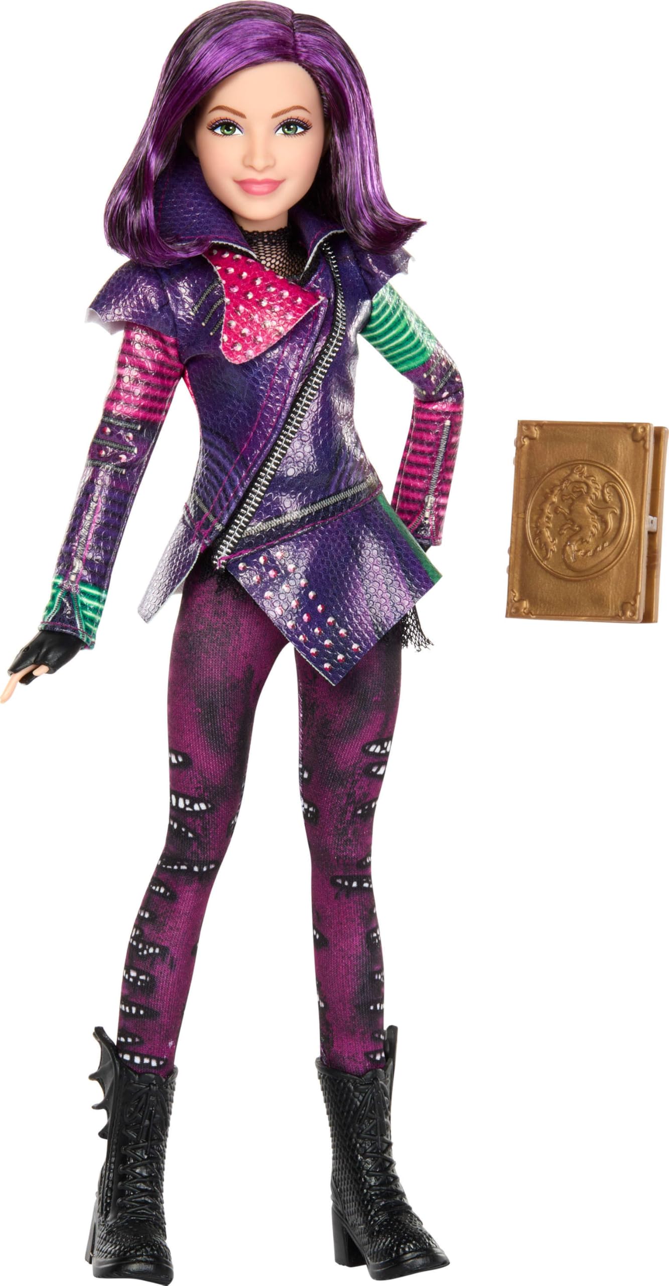 Mattel Descendants Mal Isle of the Lost 10th Anniversary Fashion Doll - Purple Hair with Spell Book 2