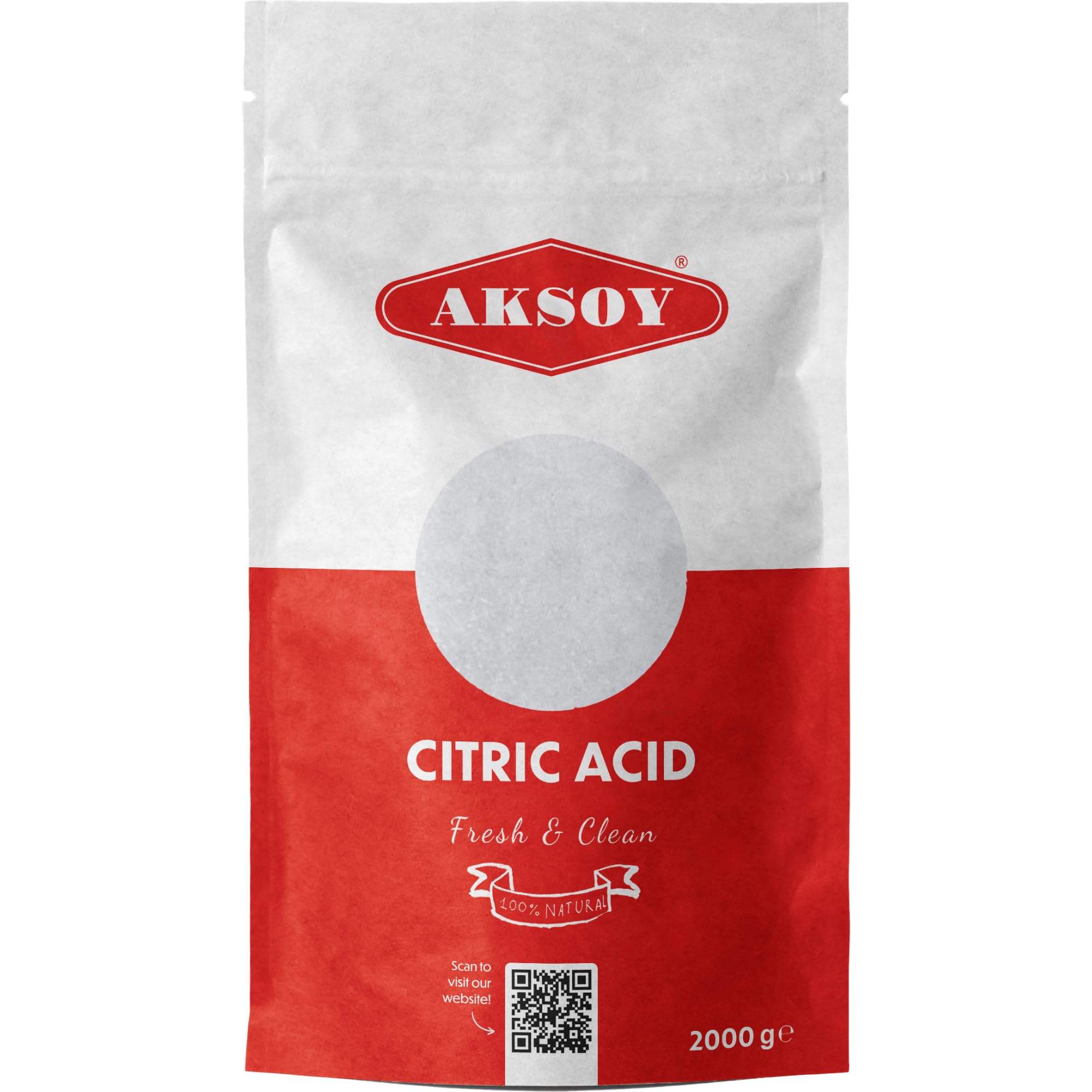 AKSOY Food Grade Citric Acid - Non-GMO De-Scaler & Cleaner | 2 kg Granule 4