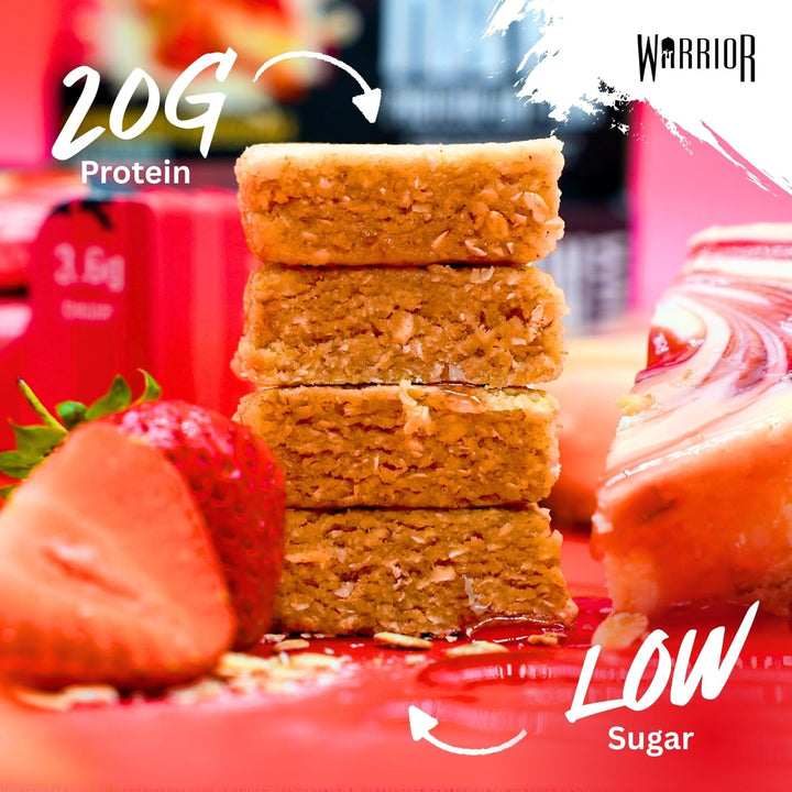 Warrior RAW Protein Bars – 12 x 75g Chewy Oat Flapjacks – High Protein, Low Sugar, High Fibre