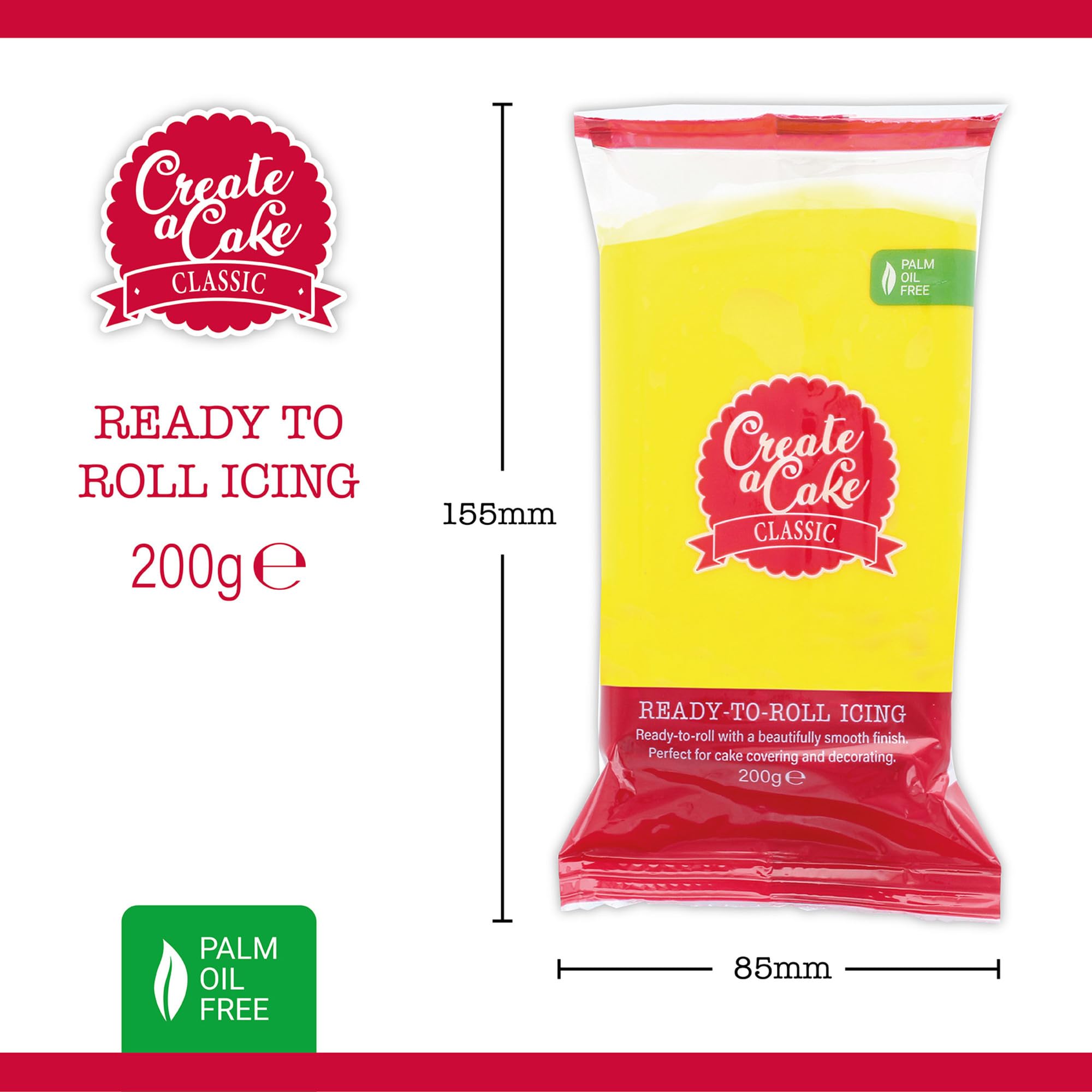 Create A Cake Ready To Roll Icing - White Fondant Sugar Paste for Decorating | Palm Free | 200g 5