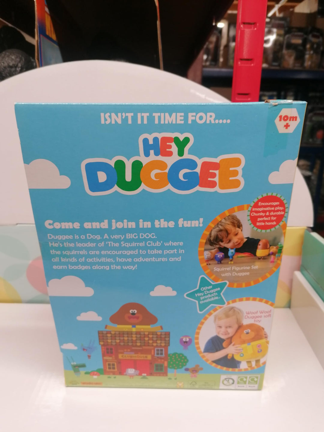 Peluche que habla de Hey Duggee