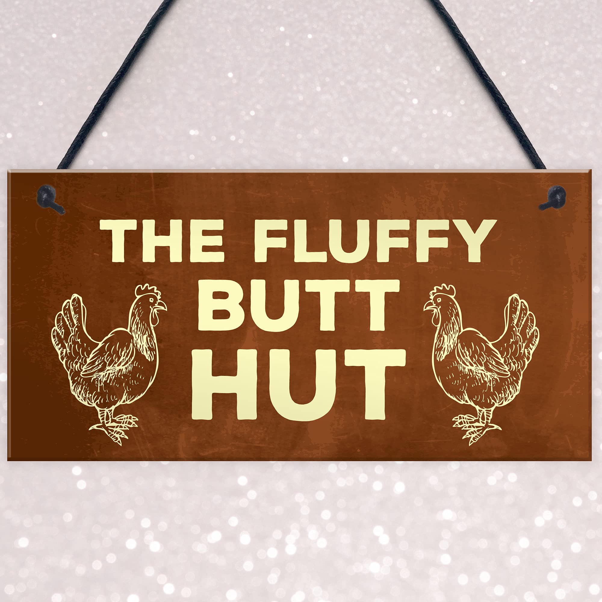 RED OCEAN Funny Chicken Coop Sign - Red PVC Plaque | 200x100mm | Made in England 6