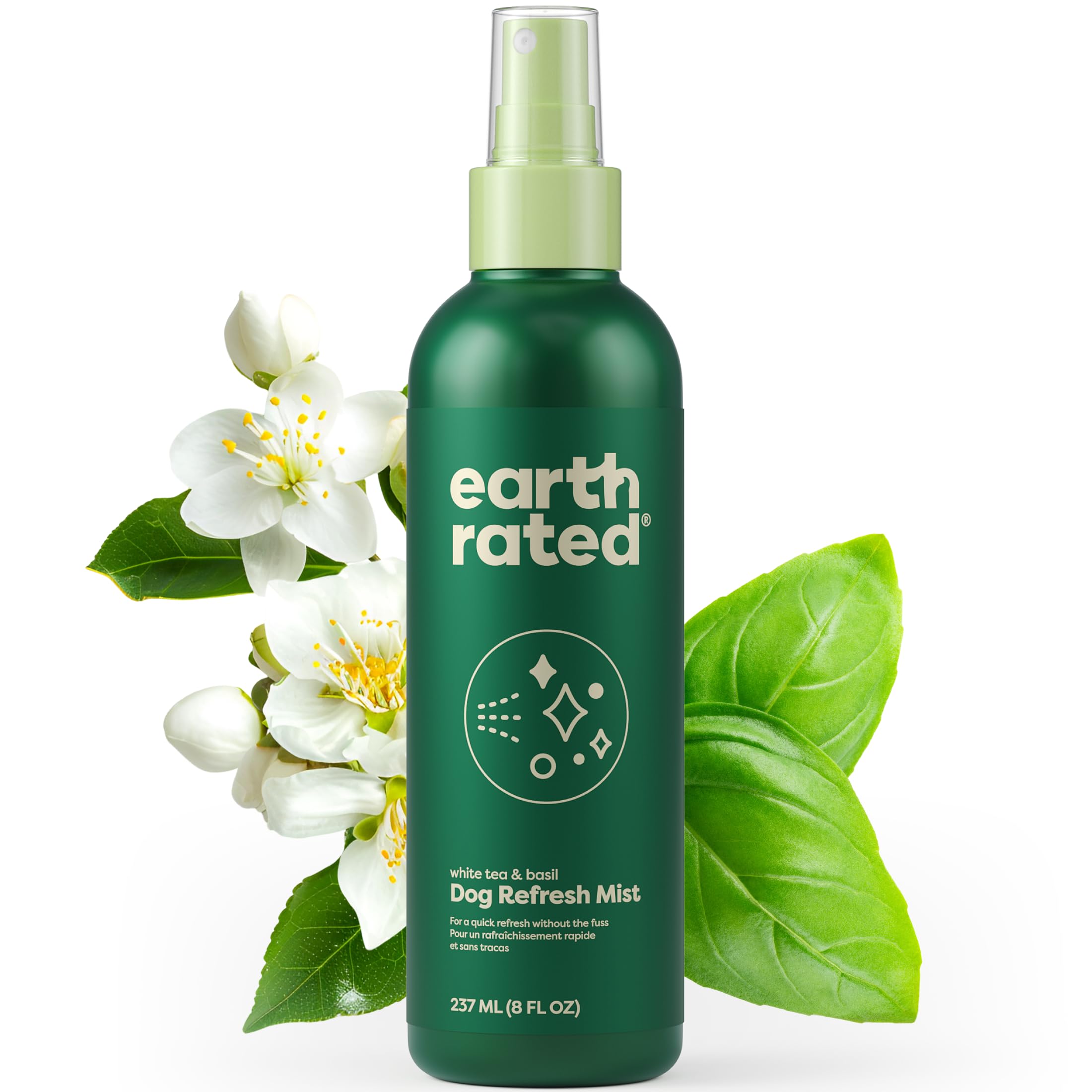 Earth Rated Dog Deodorizing Spray - White Tea & Basil Scent, Conditioning & Detangling | 8 oz 1