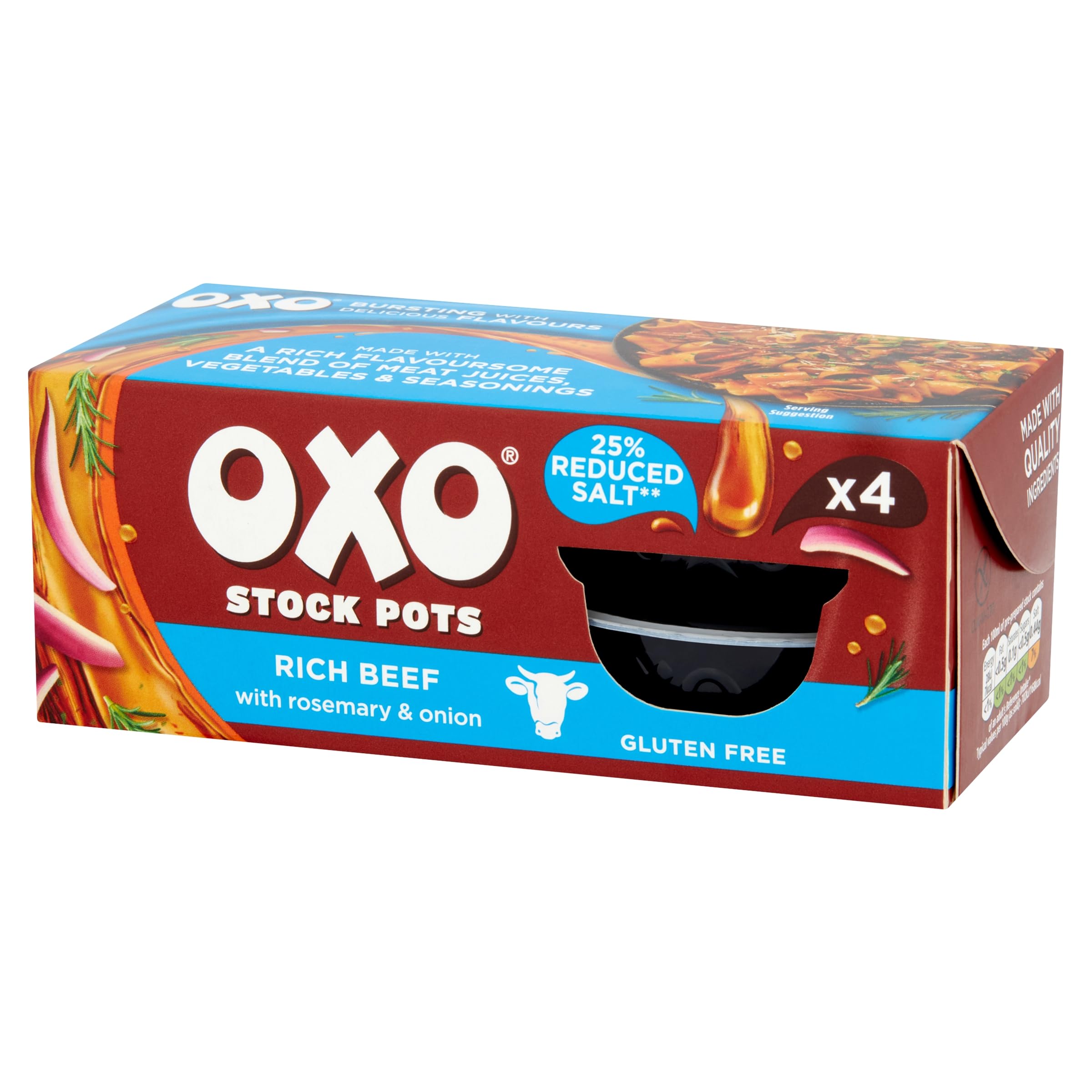 OXO Reduced Salt Beef Stock Pots - Rich Flavour, 25% Less Salt | Gluten-Free 5