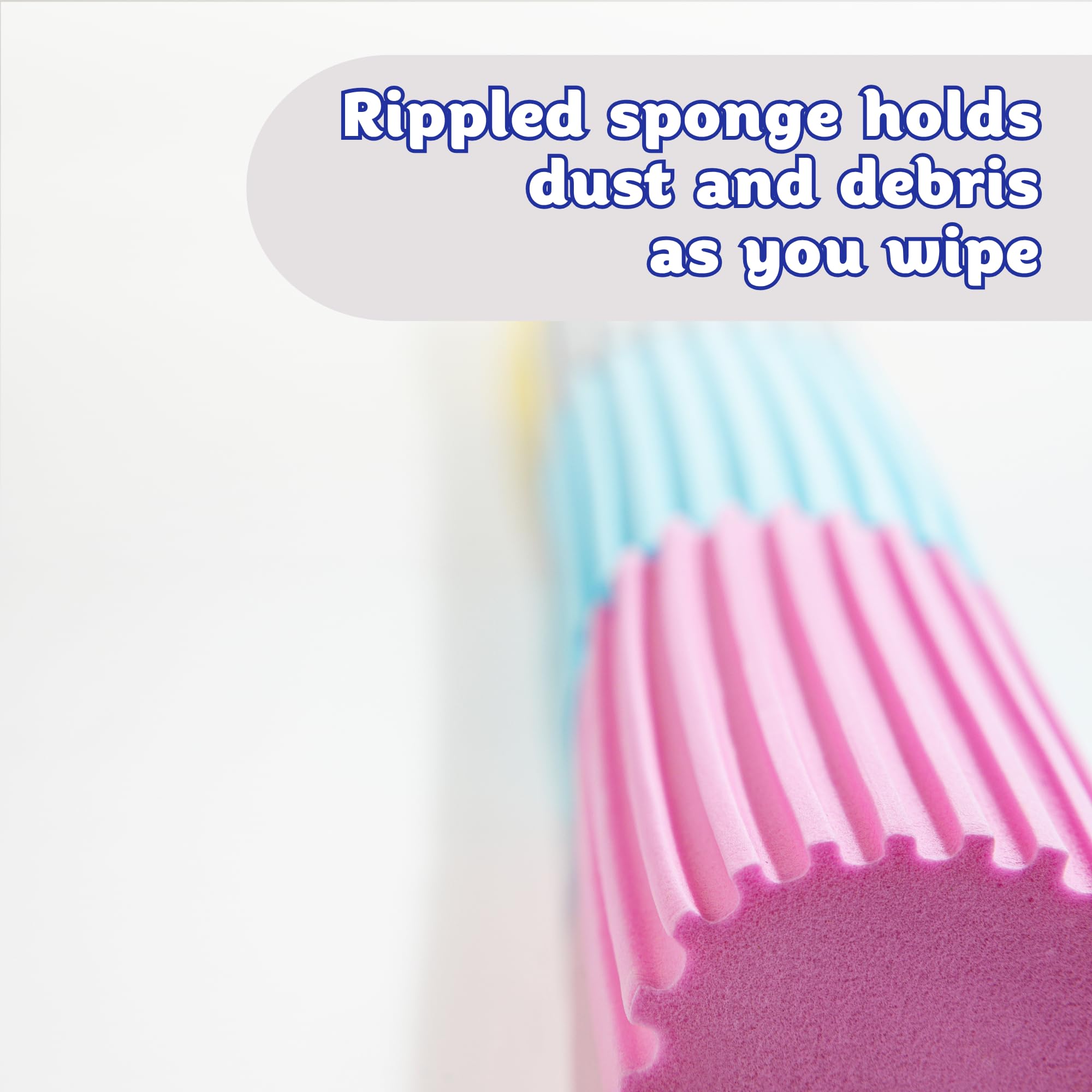 Scrub Daddy Damp Duster - Traps Dust & Debris | Pink PU Sponge | Reusable & Washable 3