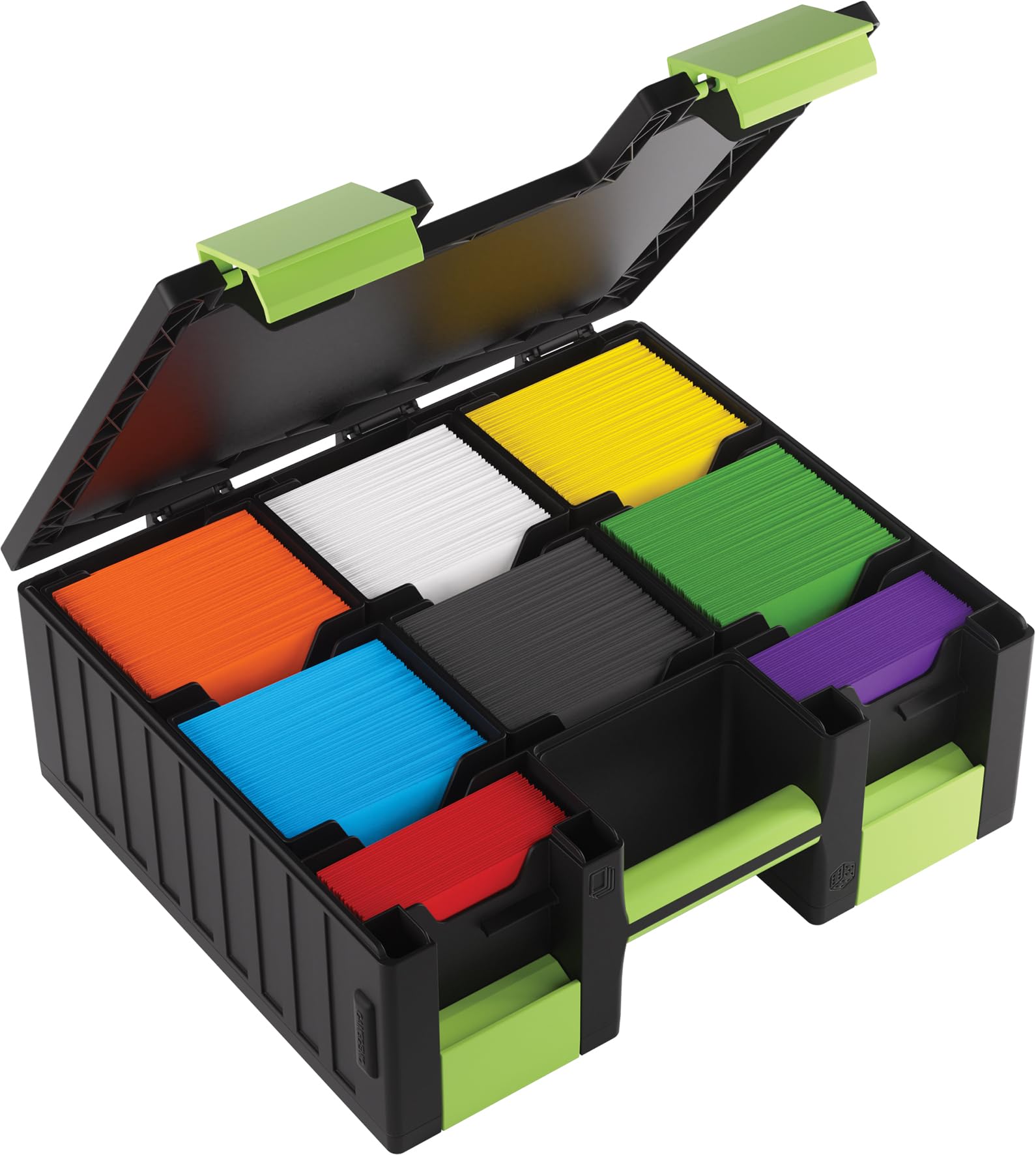 Gamegenic Game Castle Black/Green | Storage for 600 Double-Sleeved Cards & 19 Token Trays 3
