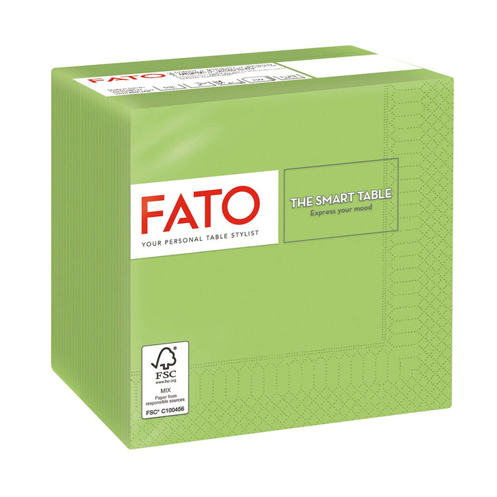 Fato Apple Green Disposable Paper Napkins, 24x24 cm, 2-Ply, Pack of 100