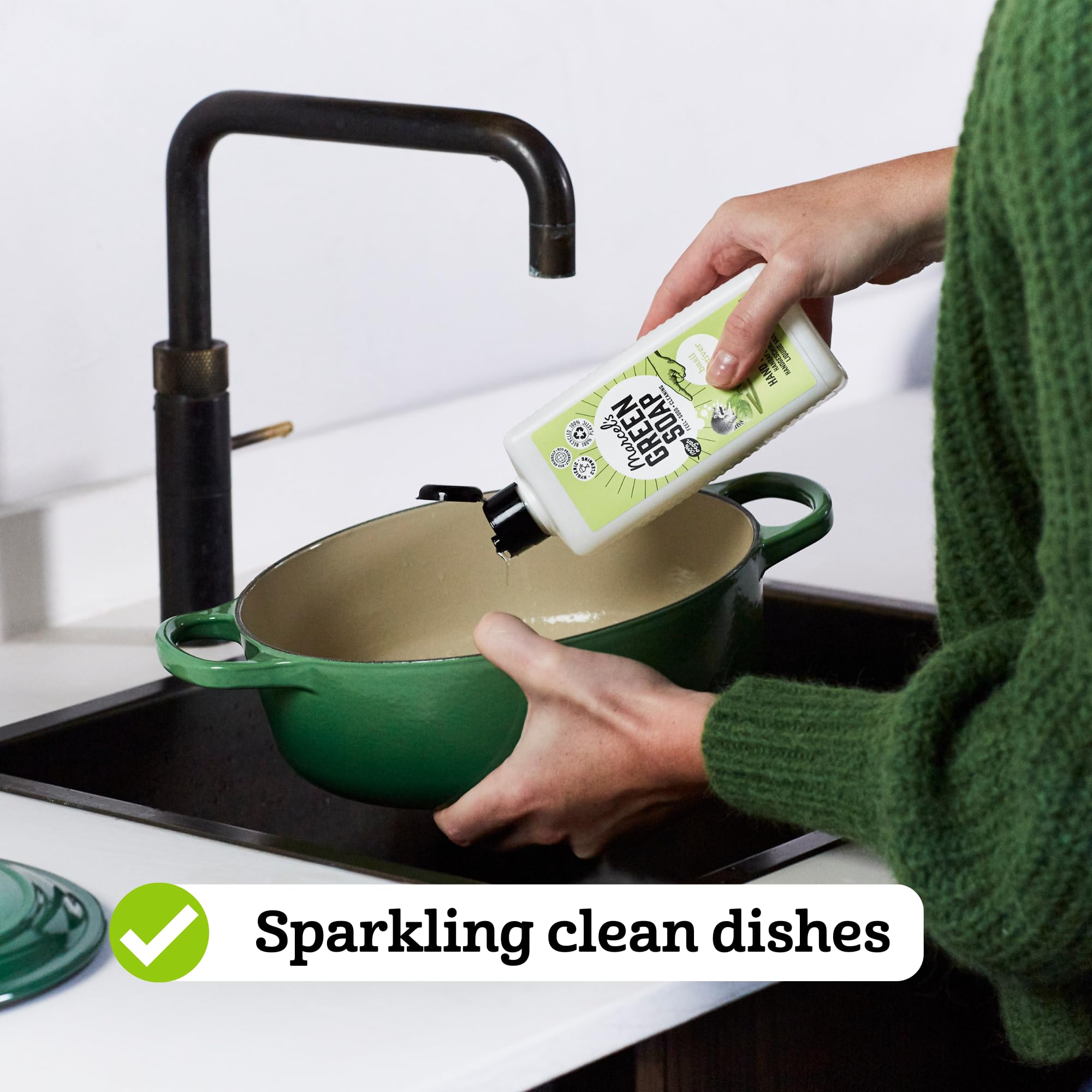 Marcel's Green Soap Washing-Up Liquid - Basil & Vetiver Scent | 500ml | Biodegradable 2