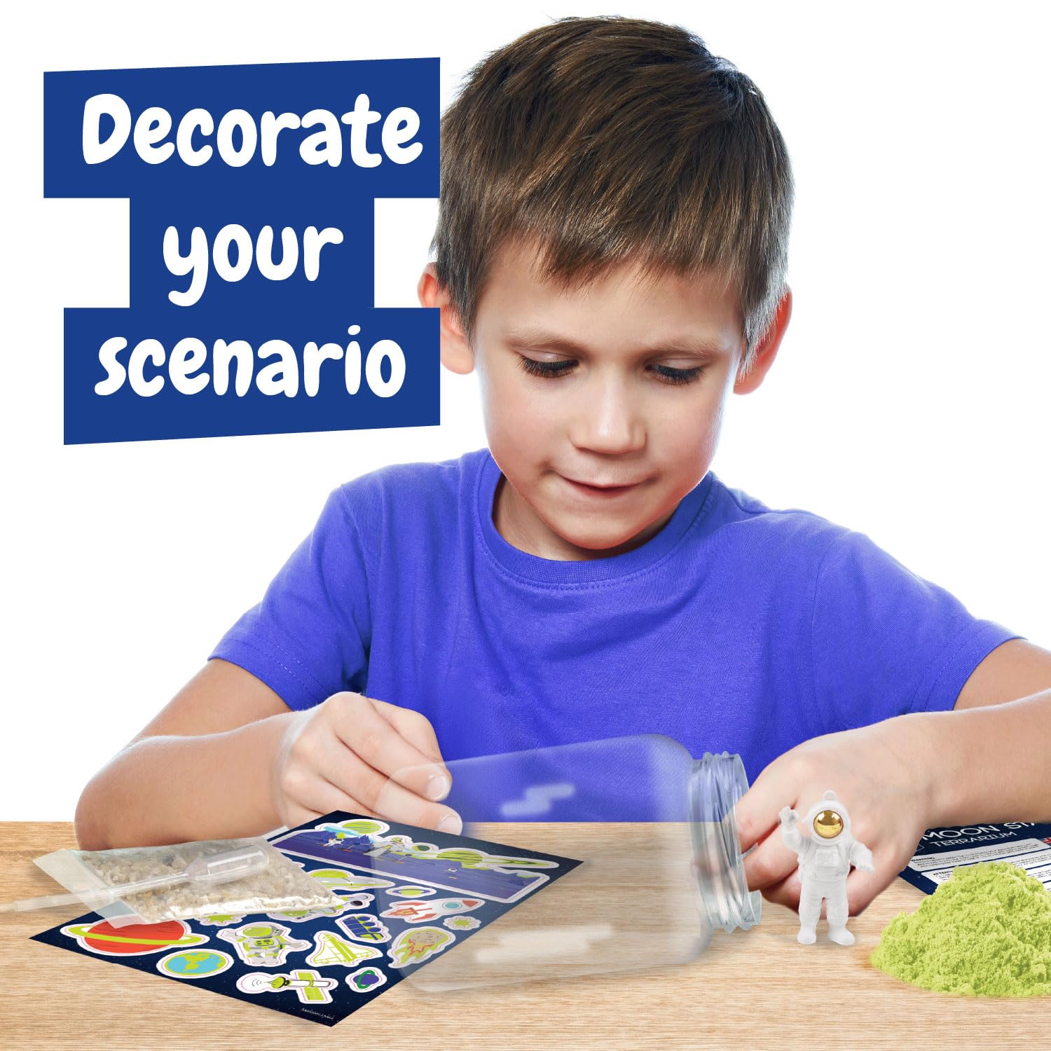 Science4you Moon Station NASA Terrarium Kit - Make Your Own Ecosystem with Glow in the Dark Stickers for Kids 6+ 4