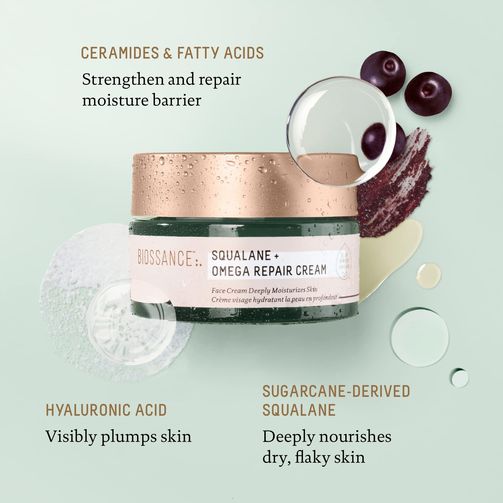 Biossance Squalane + Omega Repair Cream - Ultra-Moisturizing Face Cream | 50 ml | Unscented 4