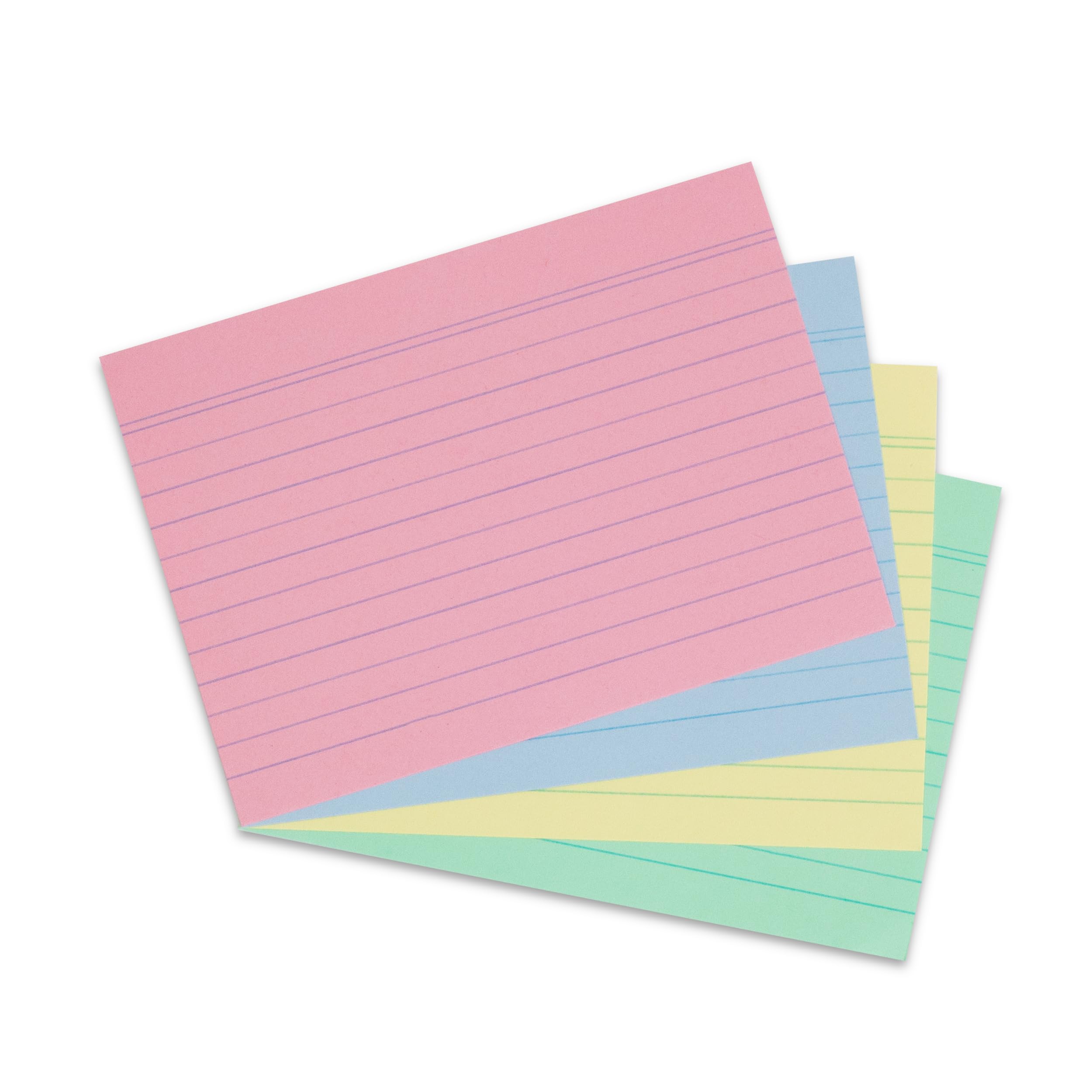 herlitz A6 Ruled Index Cards - 200 Pack Assorted Colours | 170 g/m² Acid-Free Paper