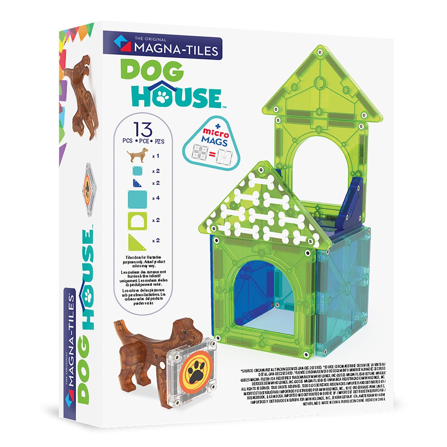 Magna-Tiles Dog House Building Set - 13 Pieces, Ages 3+ 2