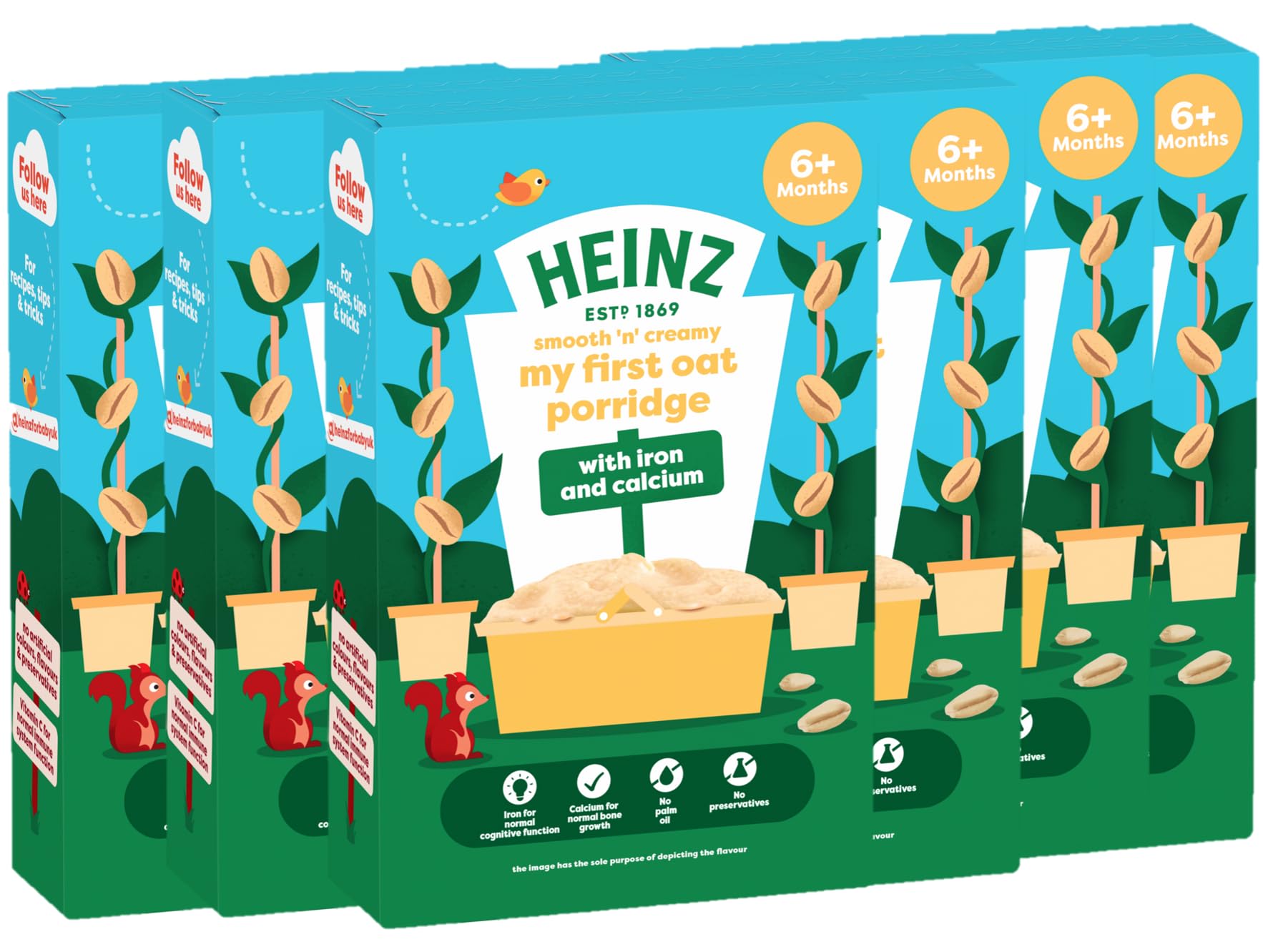 HEINZ Baby Food Oat Porridge - Smooth & Creamy, With Iron & Calcium, 7x125g