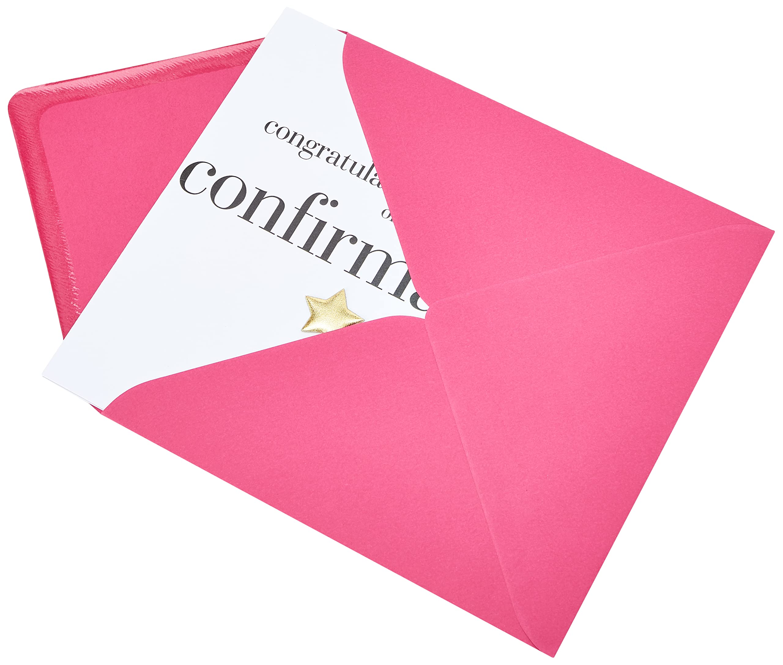 Claire Giles Greeting Cards - Confirmation Congratulations Card | 150x150mm | Gold Padded Star