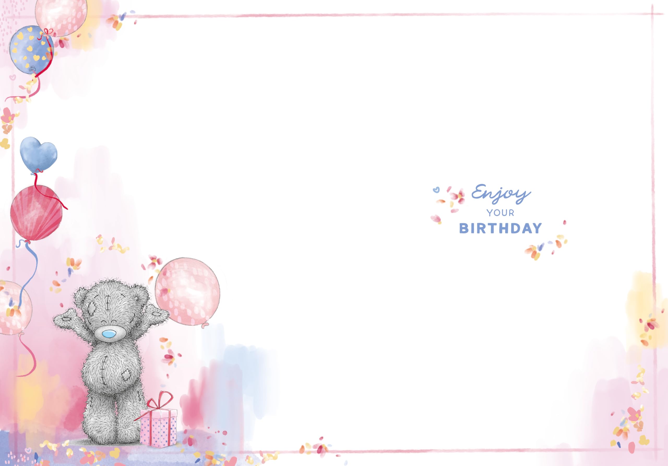 Me To You Tatty Teddy Aunty Bear With Balloons Luxury Gold Foil Birthday Card