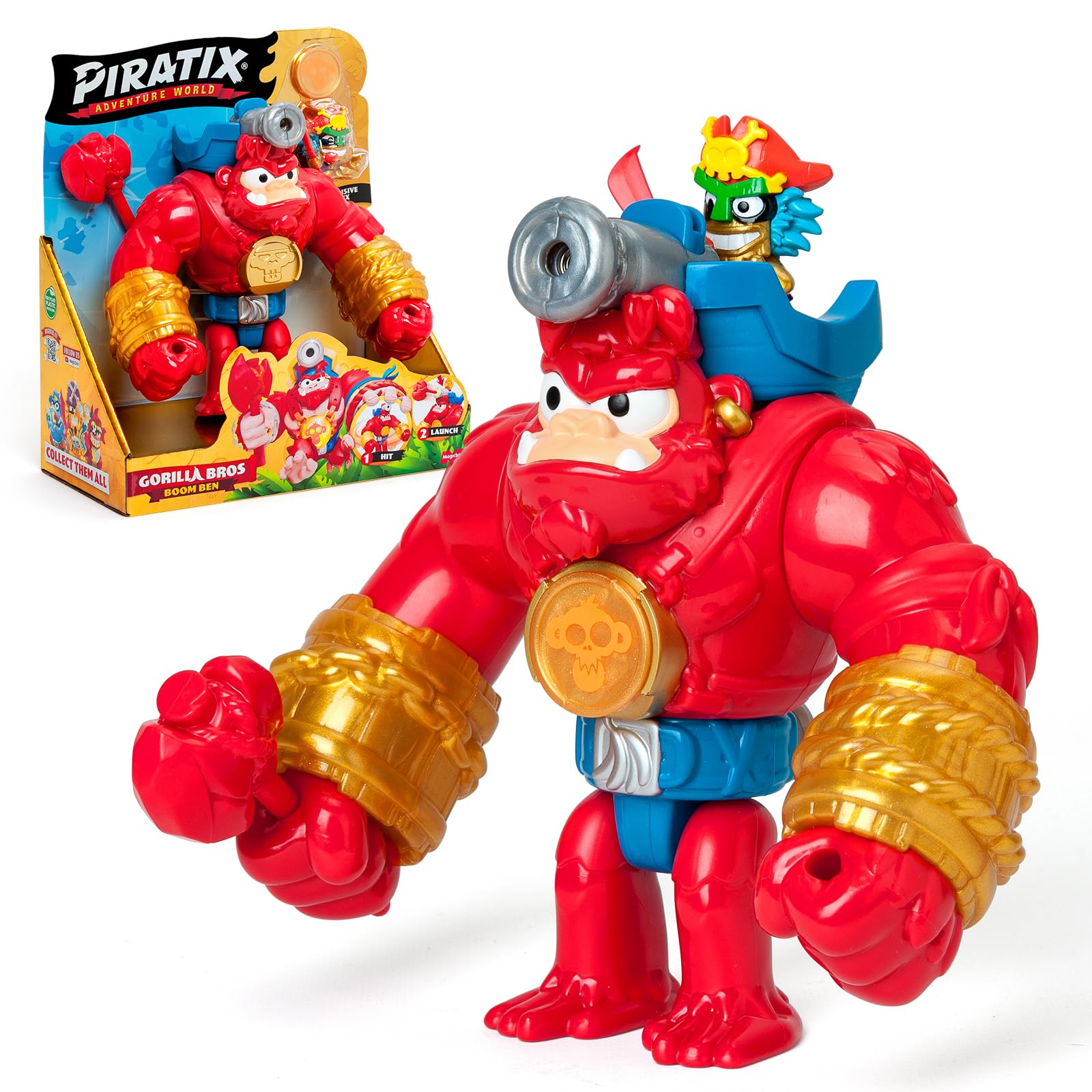 PIRATIX ADVENTURE WORLD Boom Ben Articulated Gorilla Playset | Includes Captain Jambo & Captain Bantu Figures 1