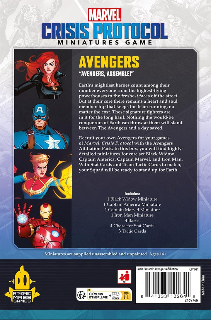 Atomic Mass Games Marvel Crisis Protocol: Avengers Affiliation Pack Miniatures Game (FFGCP141)