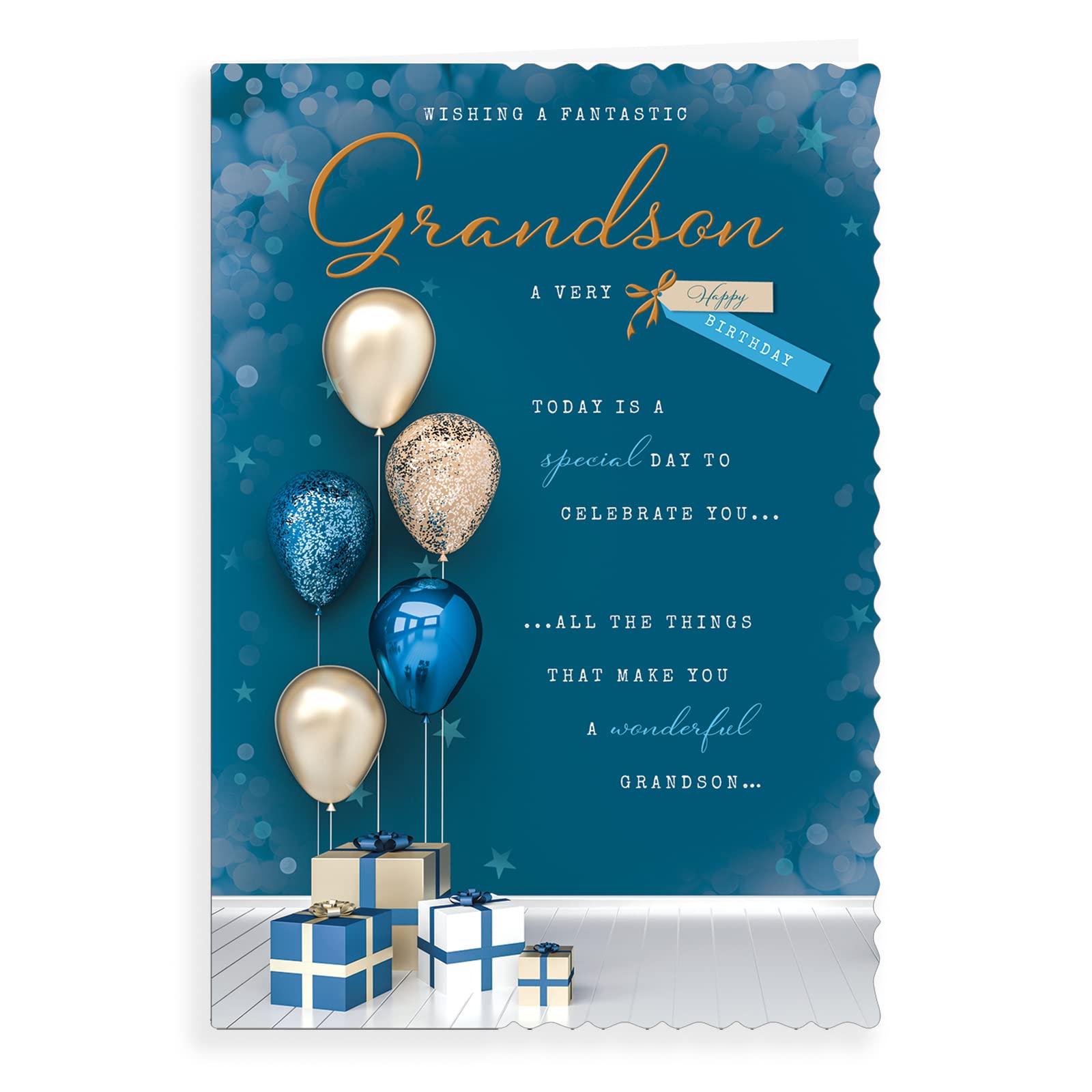 Avant Garde Studios Birthday Card Grandson | 9 x 6 Inches | Blue