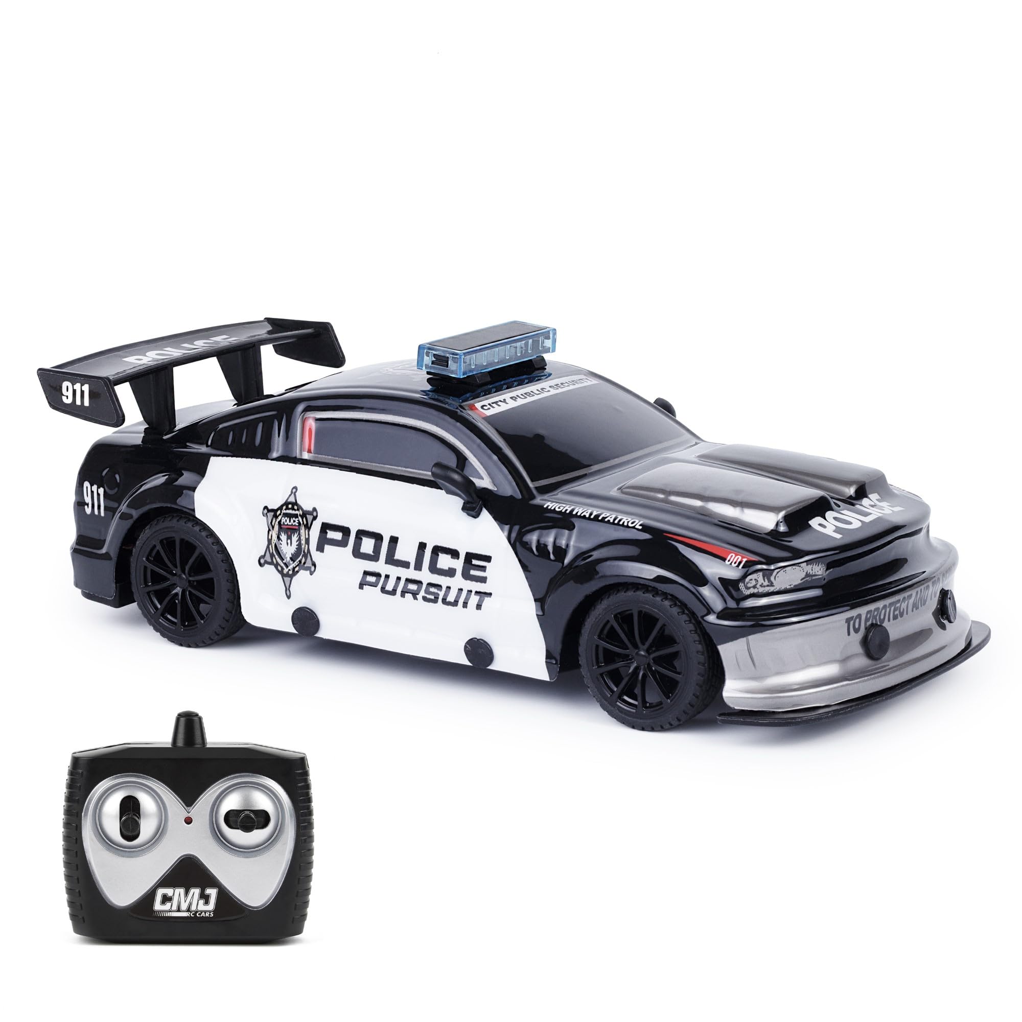 CMJ RC Cars Road Rebel Police Pursuit 1:24 Scale Remote Control Car - High-Speed Drifting & 2.4GHz Multi-Race Capability 1