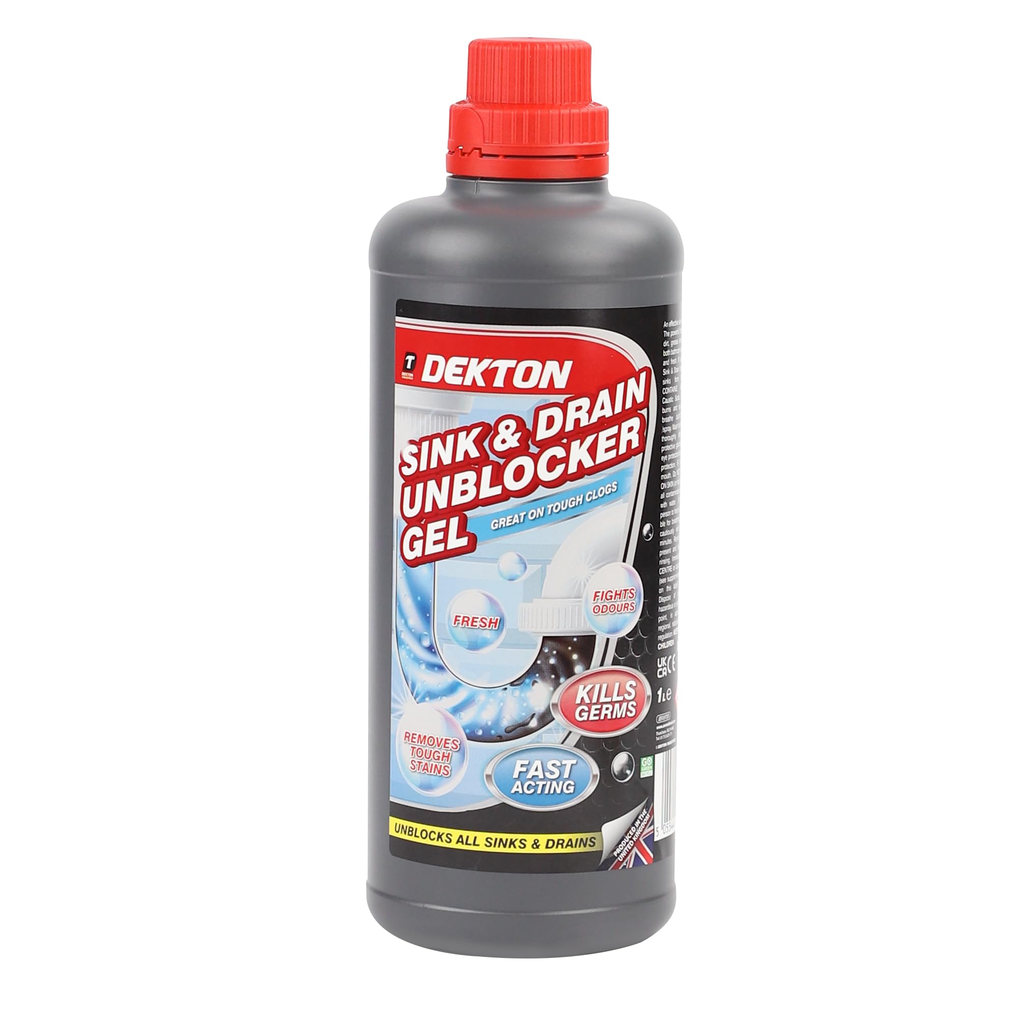 DEKTON Sink and Drain Unblocker - Powerful Formula for Clogs | 1 Litre Liquid Bottle 1