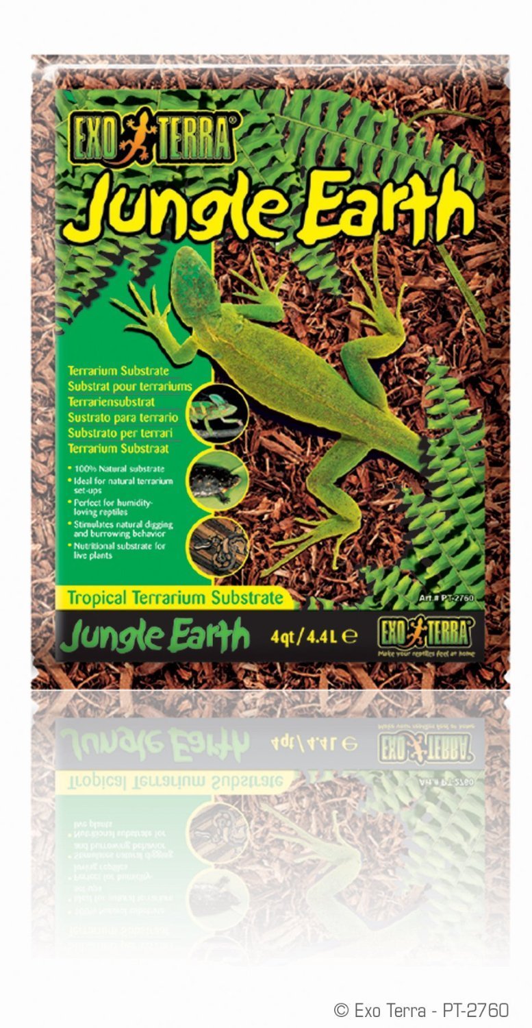 Exo Terra Jungle Earth Substrate - 100% Natural for Humidity Loving Reptiles | 4.4 Litre