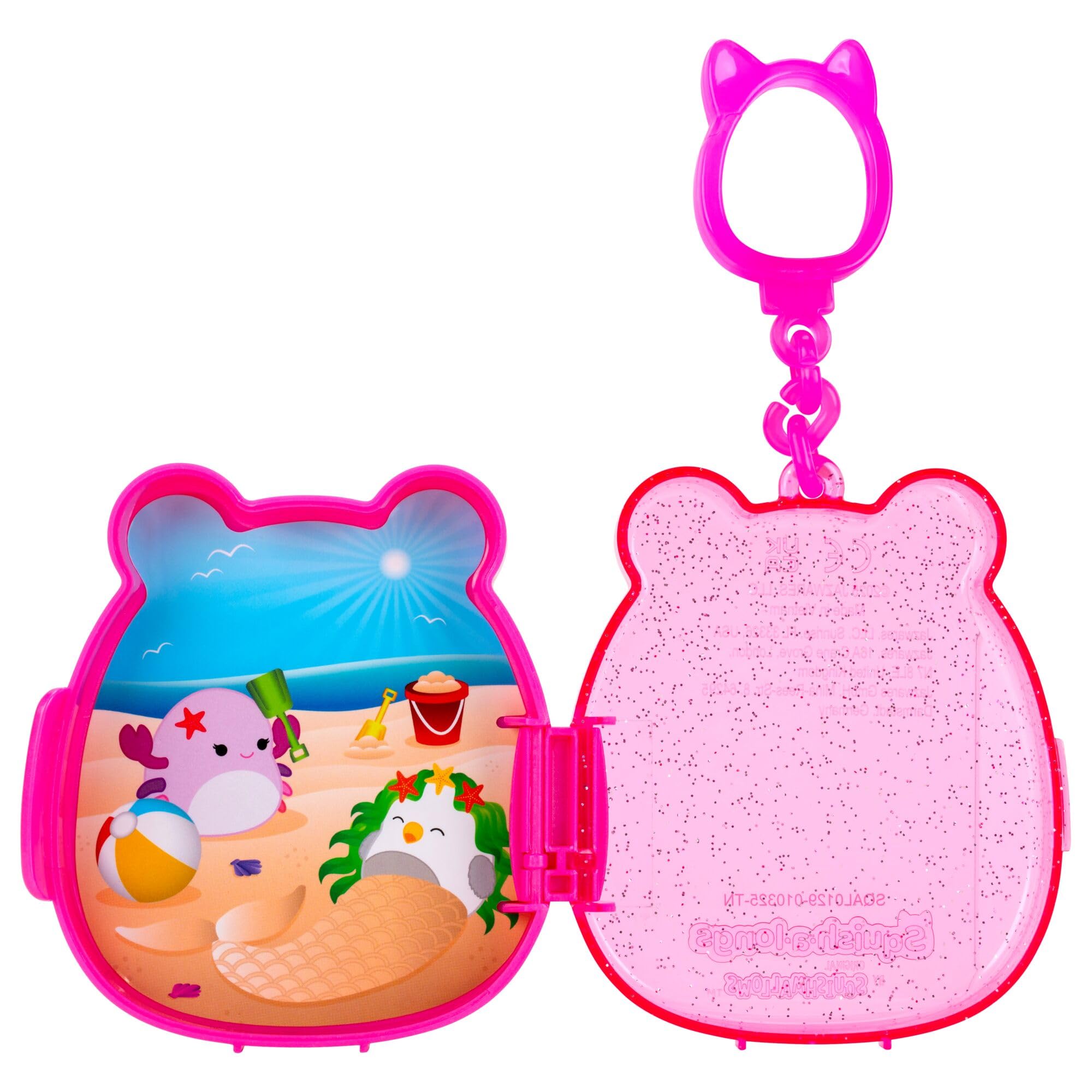 Squish-a-longs Mini-Squish Multipack with 2 Clip-a-longs and 40 Mini Figures – Saku the Hawaiian Pizza & Wendy the Frog Themed Carrying Cases 5