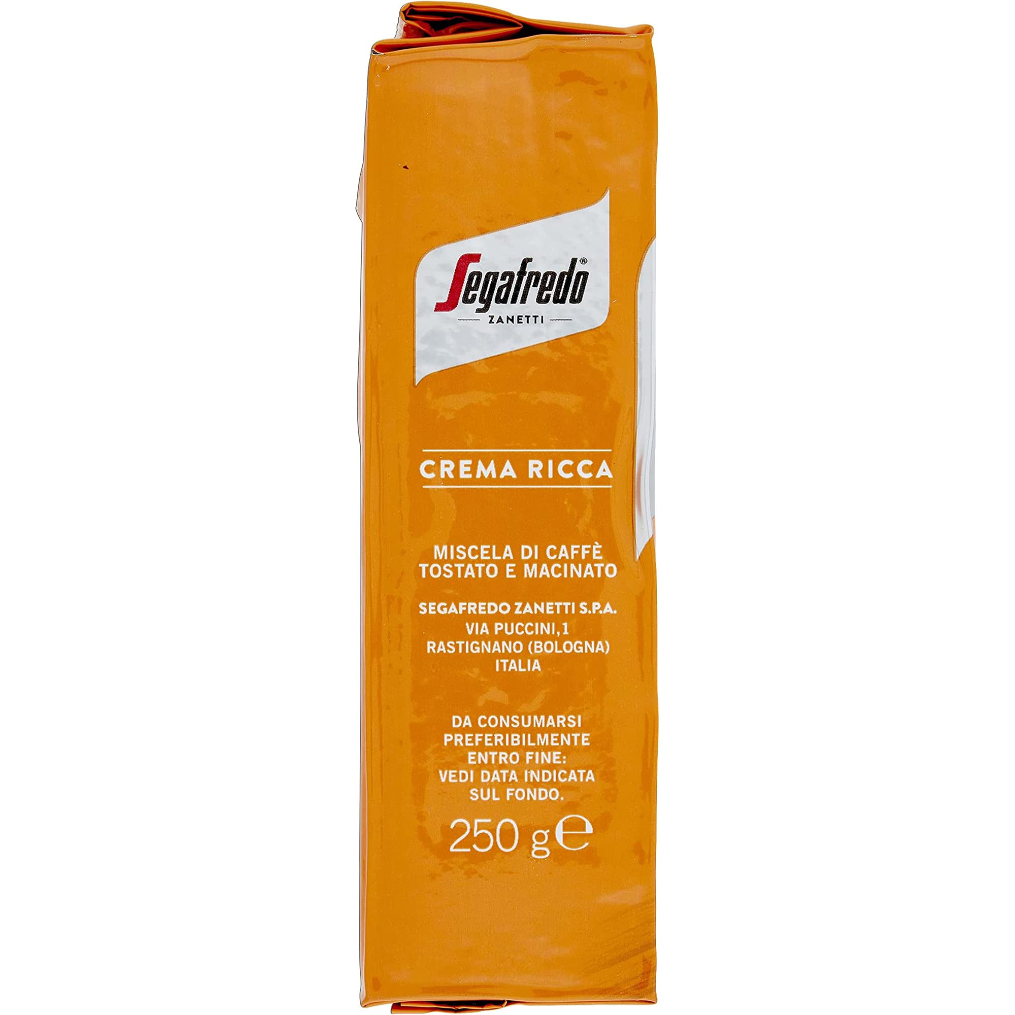 Segafredo Zanetti Ground Coffee Crema Ricca - Medium Roast, Intense Flavor | 4 x 250g Pack 4