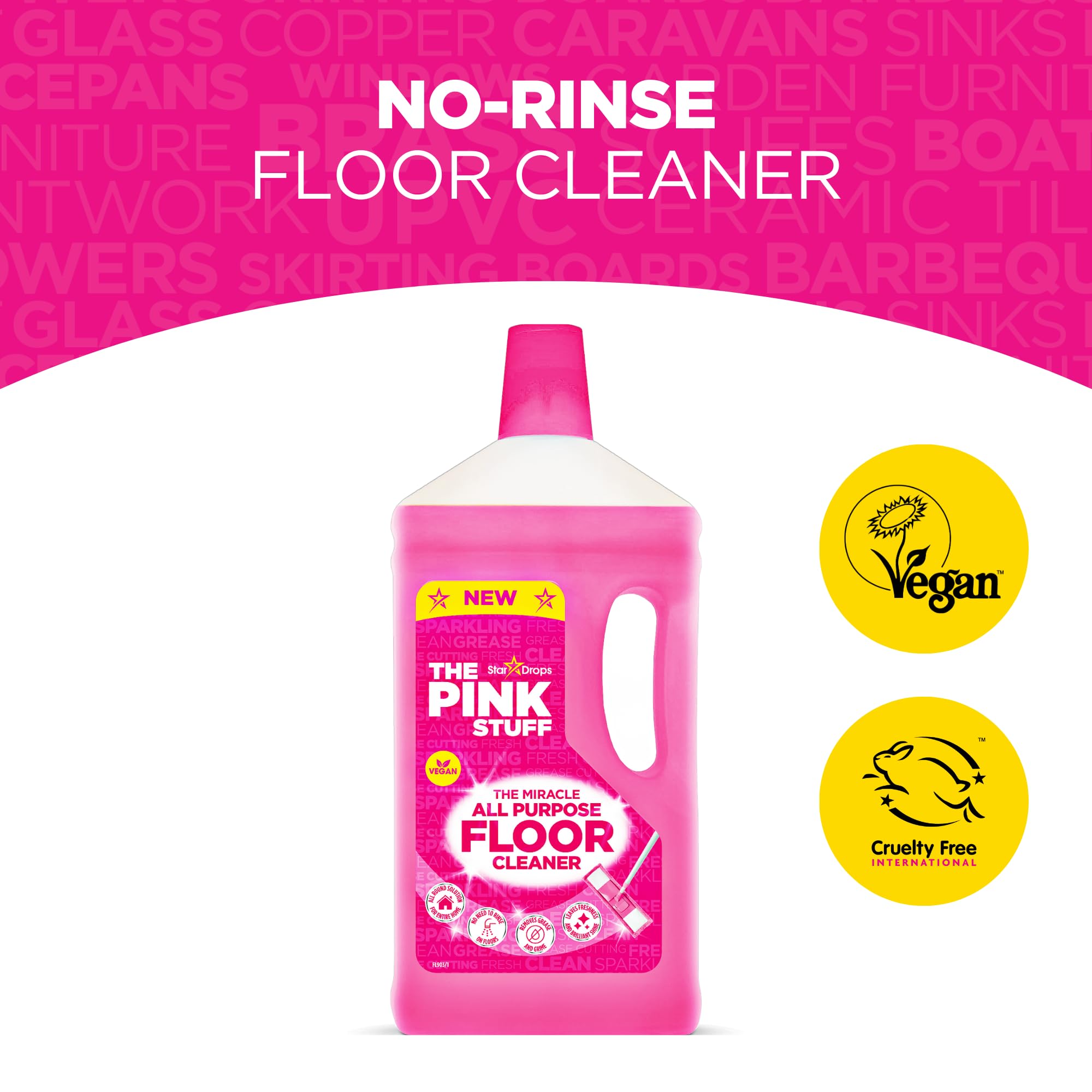 Stardrops Pink Stuff All Purpose Floor Cleaner - Concentrated Formula | 1 Litre 2