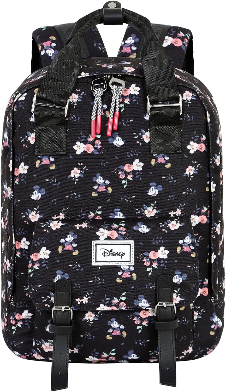 Disney Mickey Mouse Nature-Peach Backpack, Black (Disney Backpack)