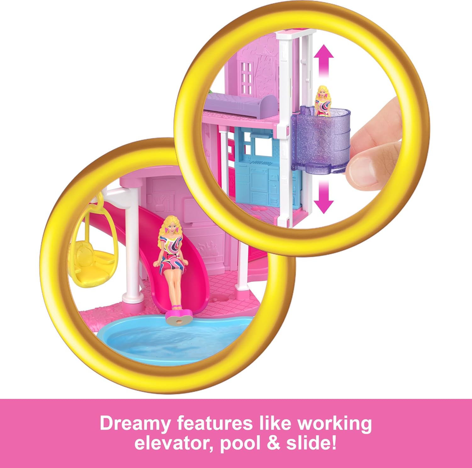Mini BarbieLand Doll House Playset - 1.5-inch Surprise Doll with Pet, Ages 4+ 2