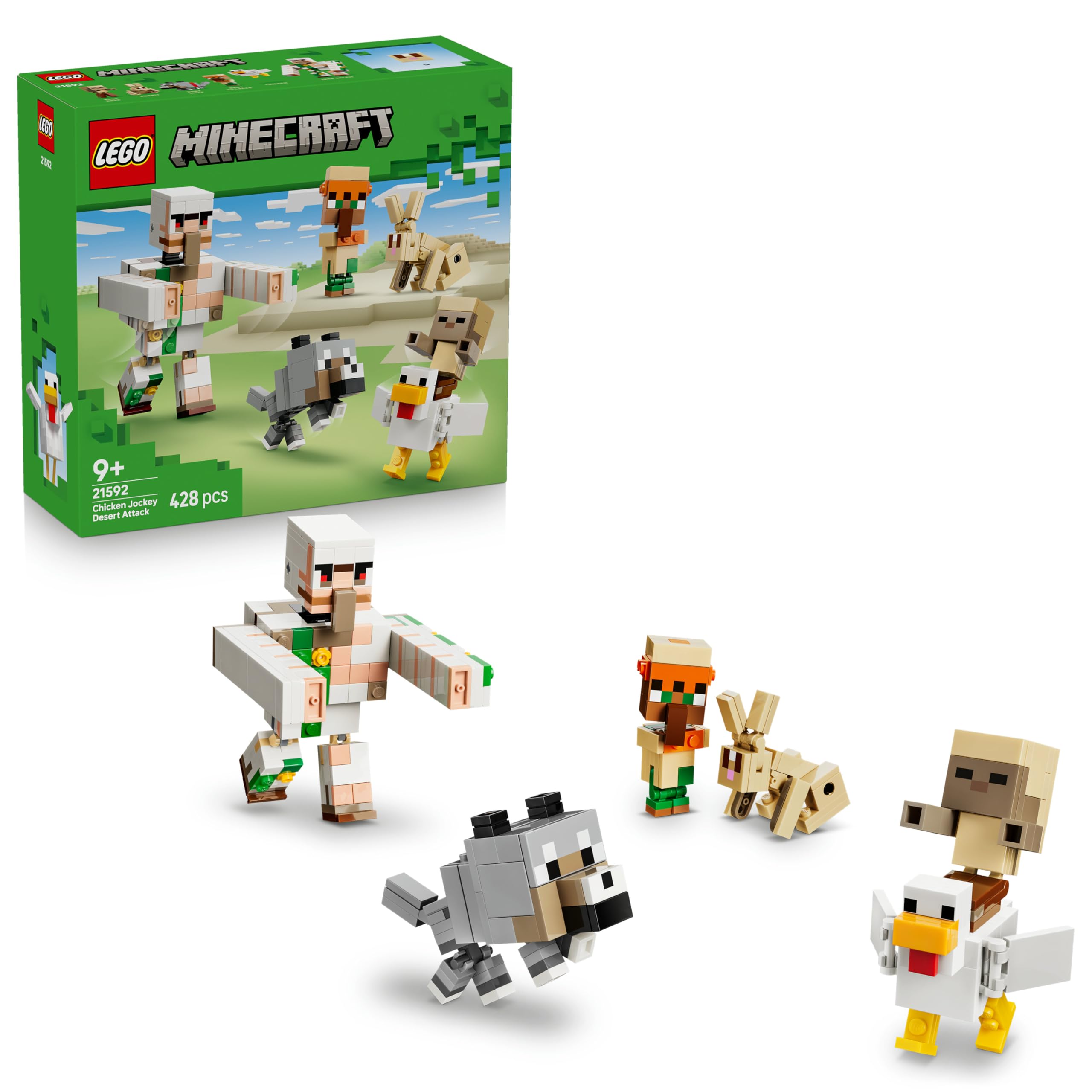 LEGO Minecraft Chicken Jockey Desert Attack Building Set | 6 Figures | Ages 9+