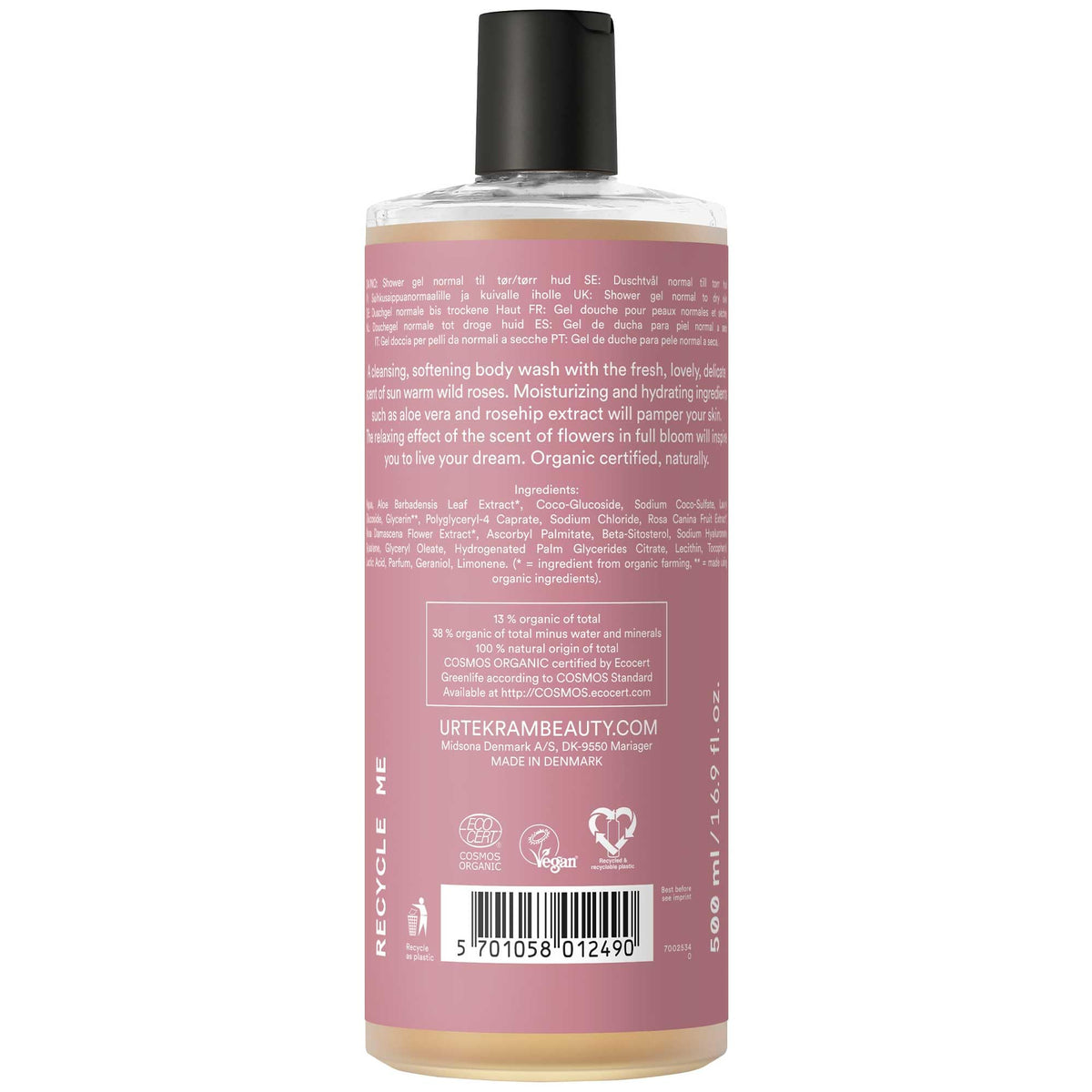 Urtekram Soft Wild Rose Body Wash 500 ml