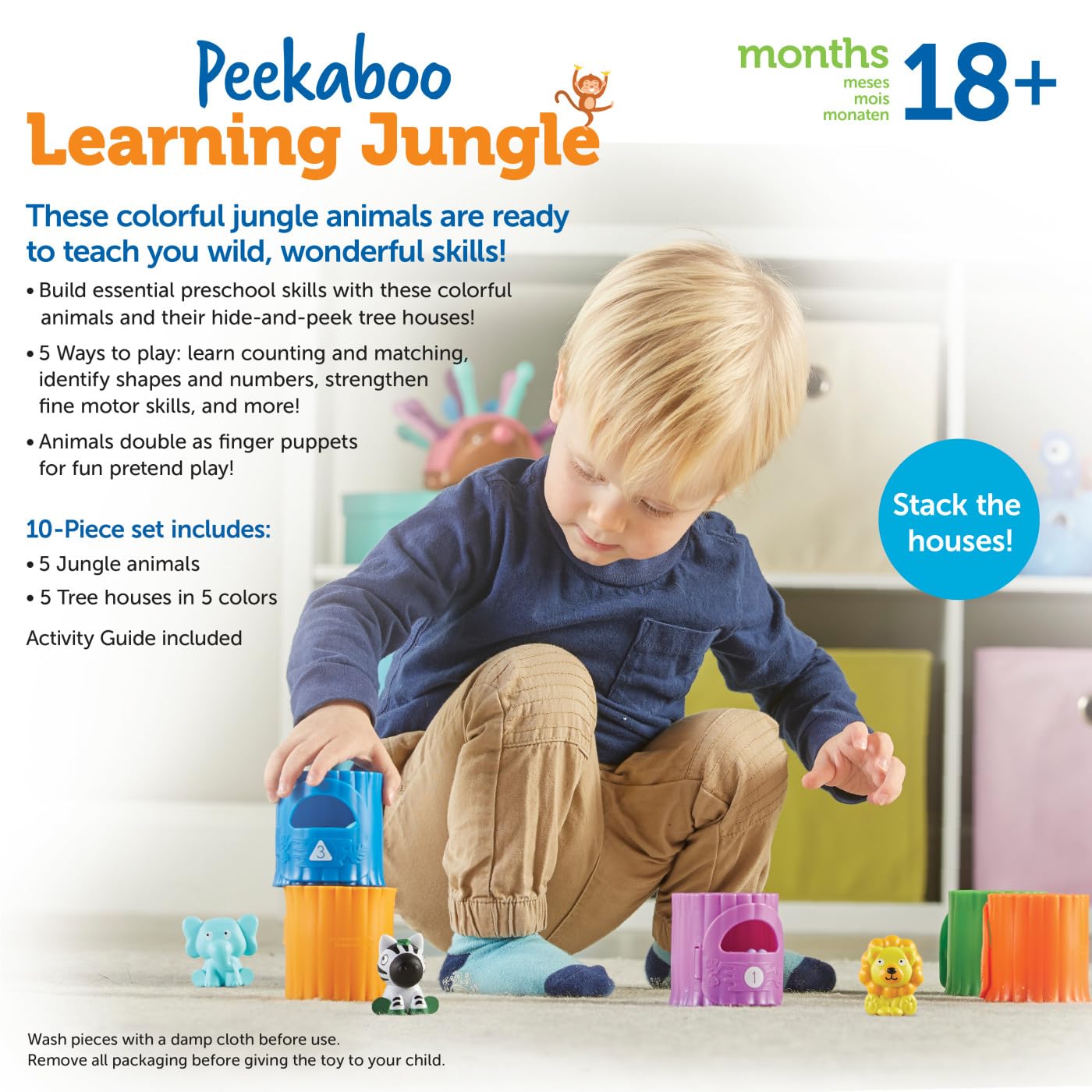 Learning Resources Peekaboo Learning Jungle Toddler Playset - Educational Sorting & Matching Toy for Ages 18 Months+ 5