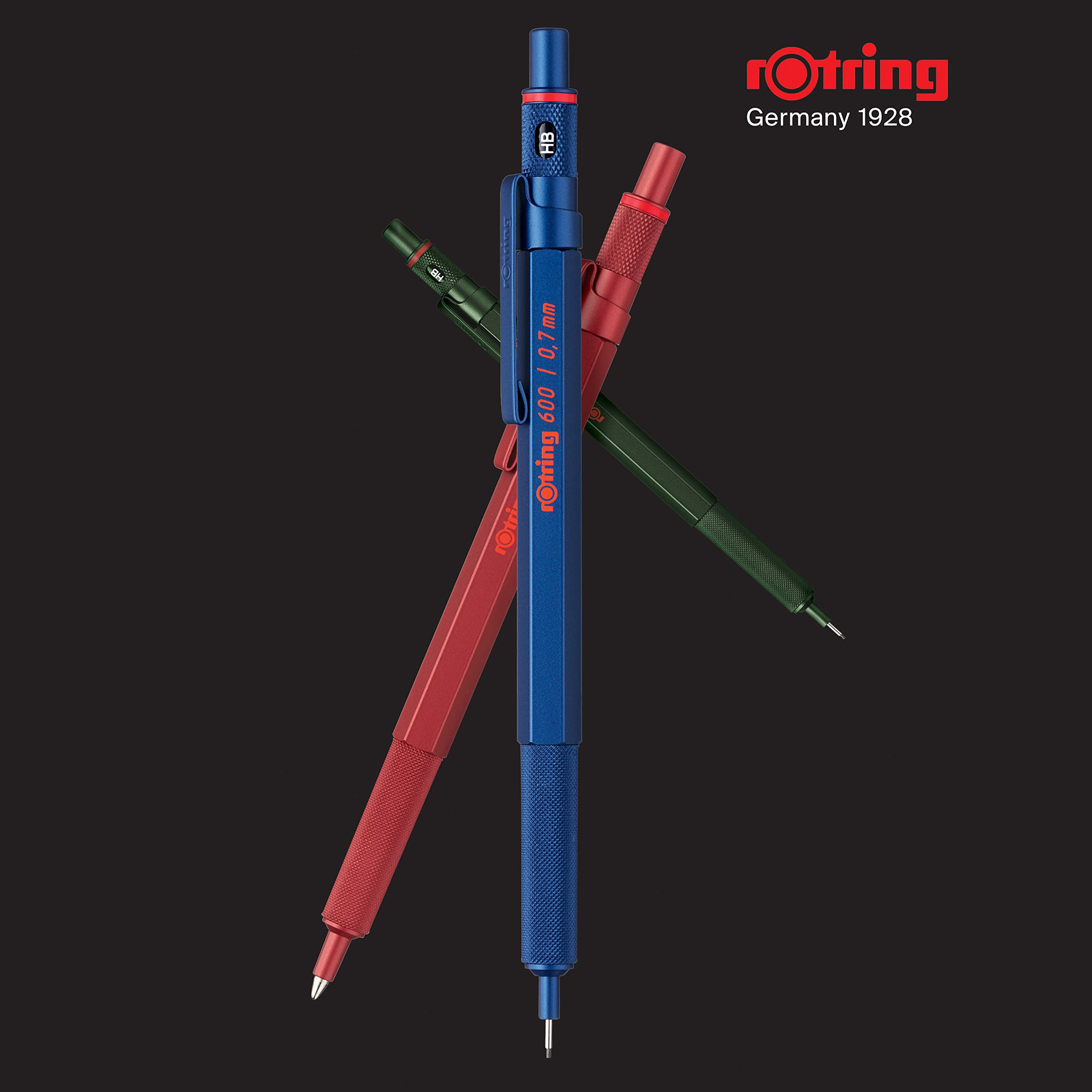 rOtring 600 Mechanical Pencil - 0.7 mm Lead Size | Full Metal Body | Black Finish 5