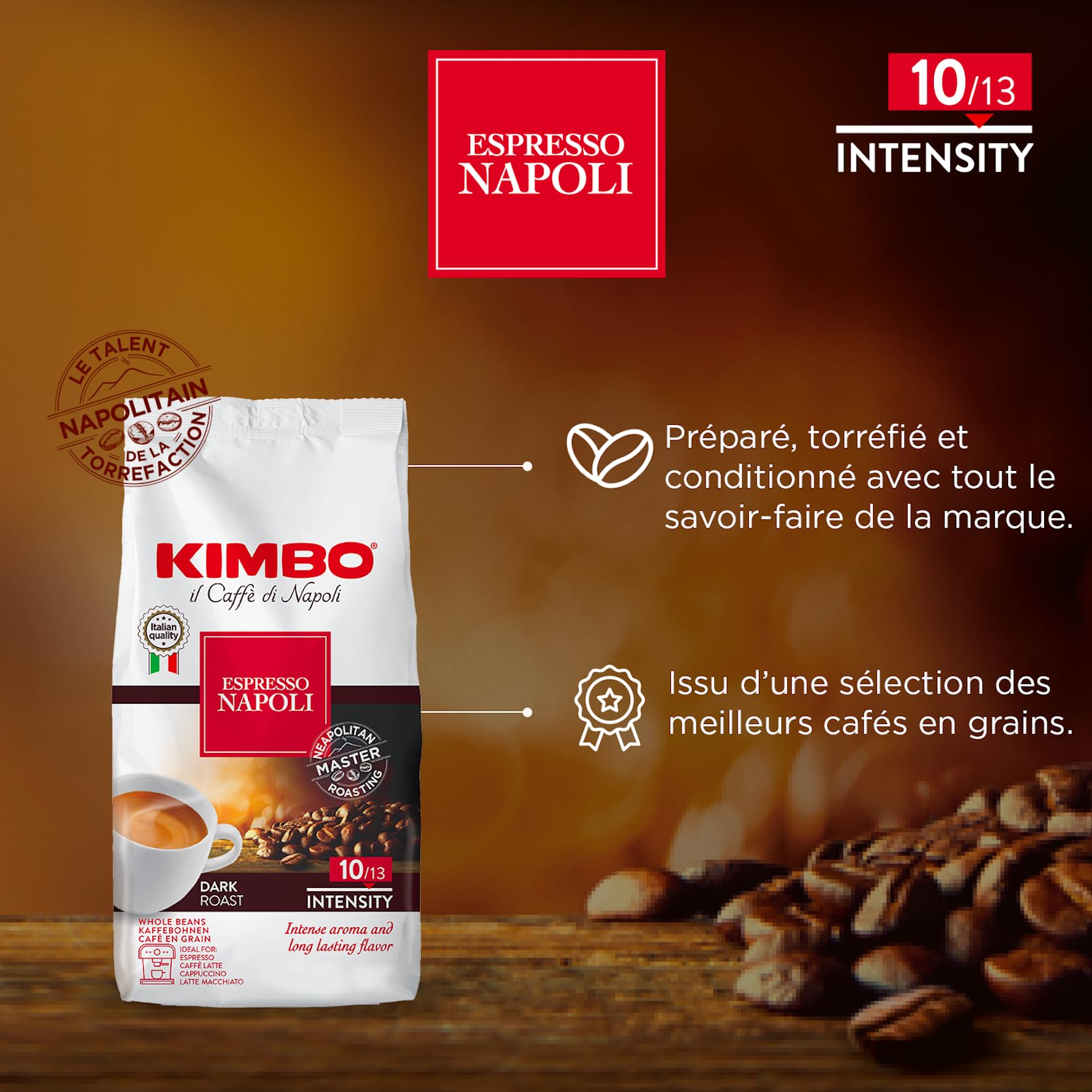Kimbo Espresso Napoli Whole Coffee Beans - Dark Roast 250g 8