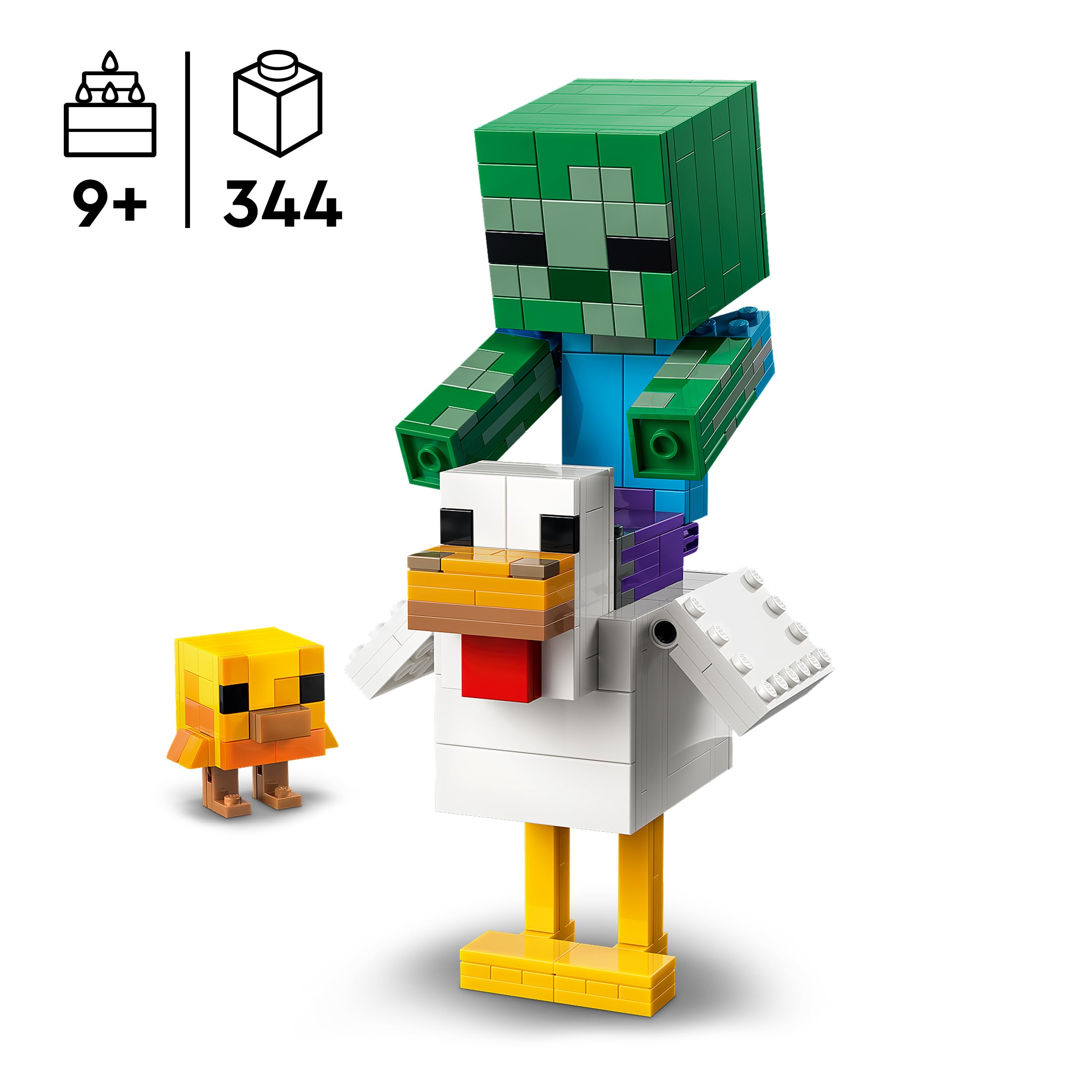 LEGO Minecraft Chicken Jockey Building Set | 3 Figures | Ages 9+ 2